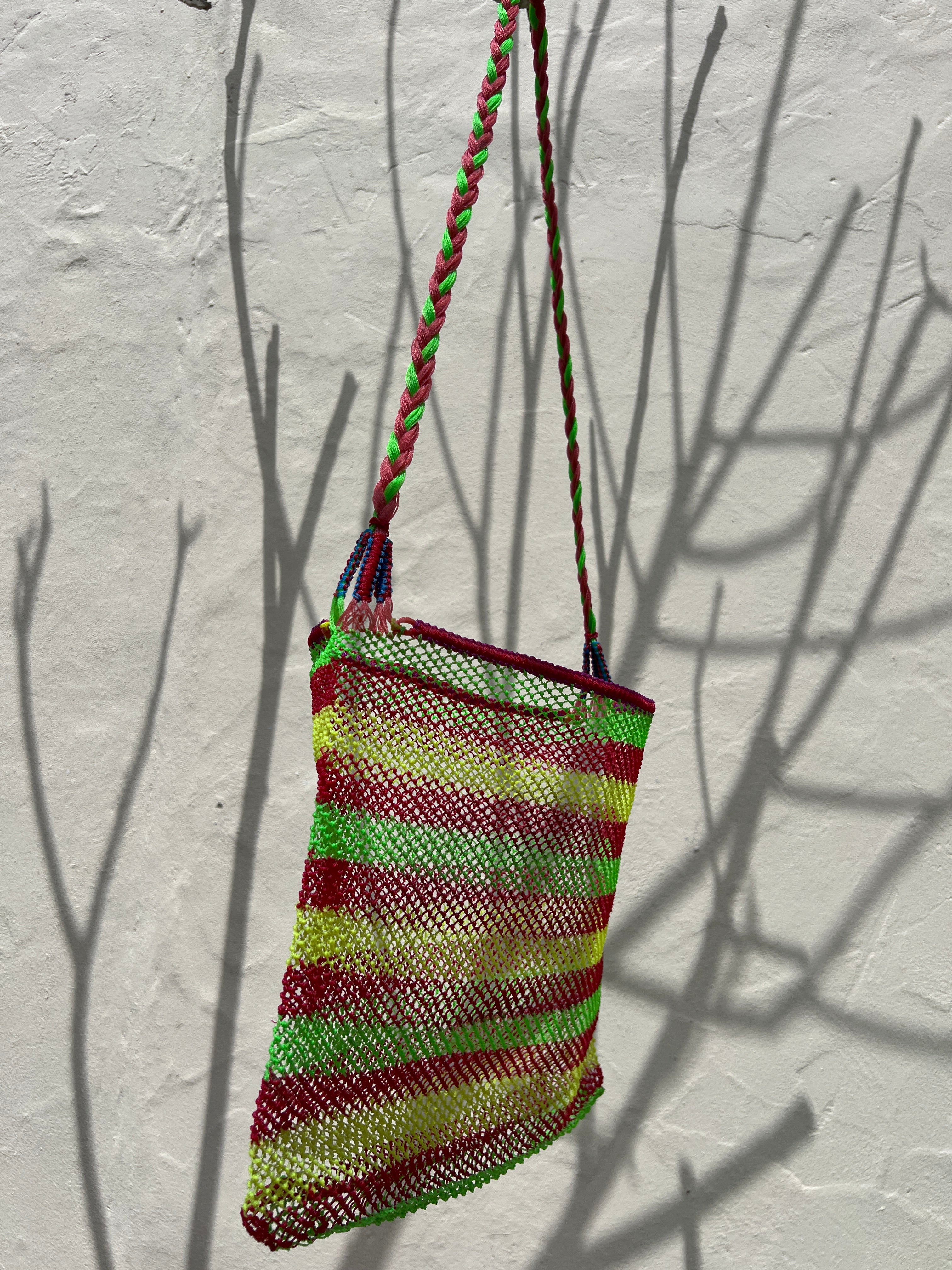 Handmade Nylon Bag Green-Red | Bags