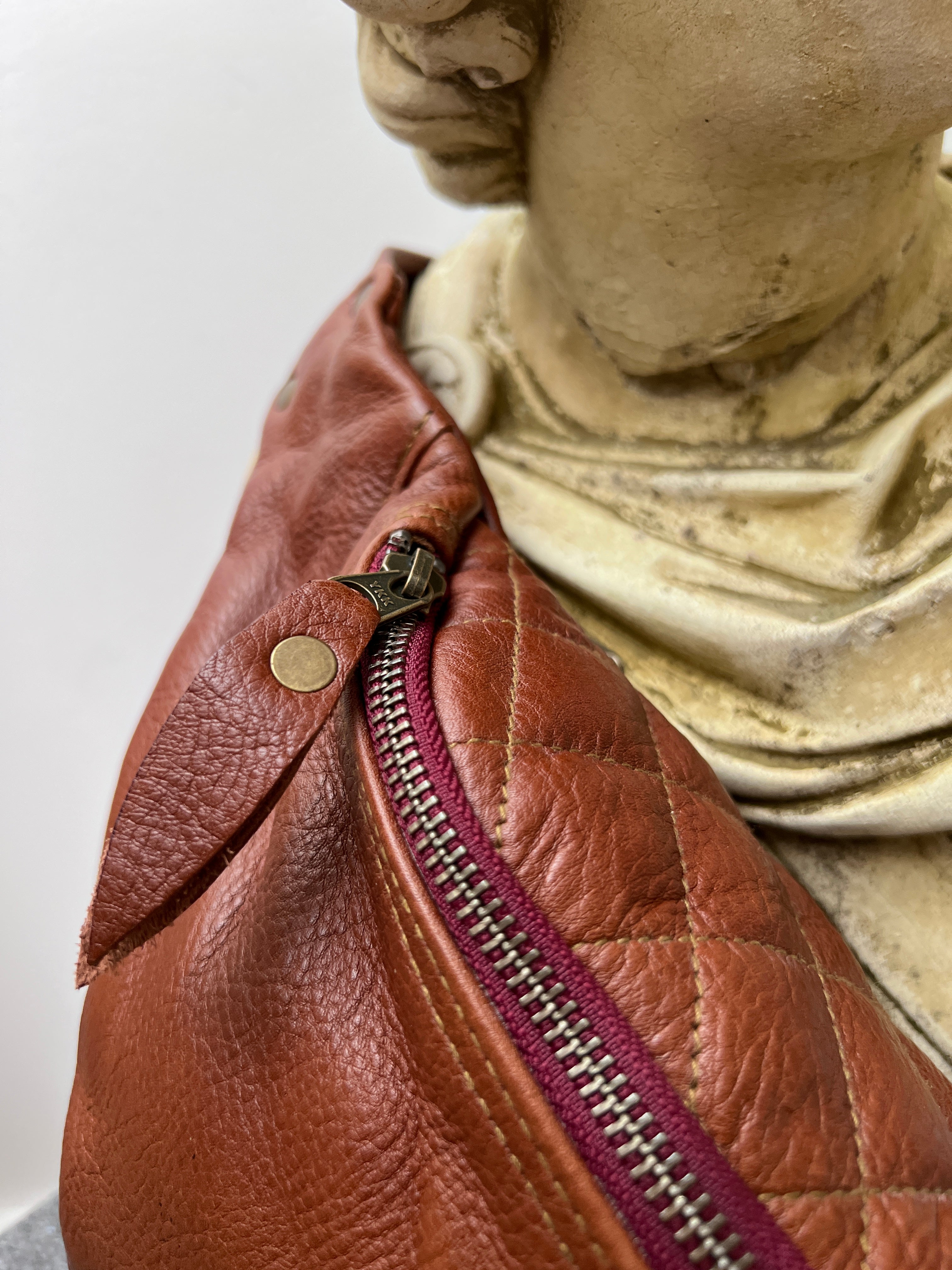 Future Nomads Bags One Size Tan Quilted Leather Belt Bag