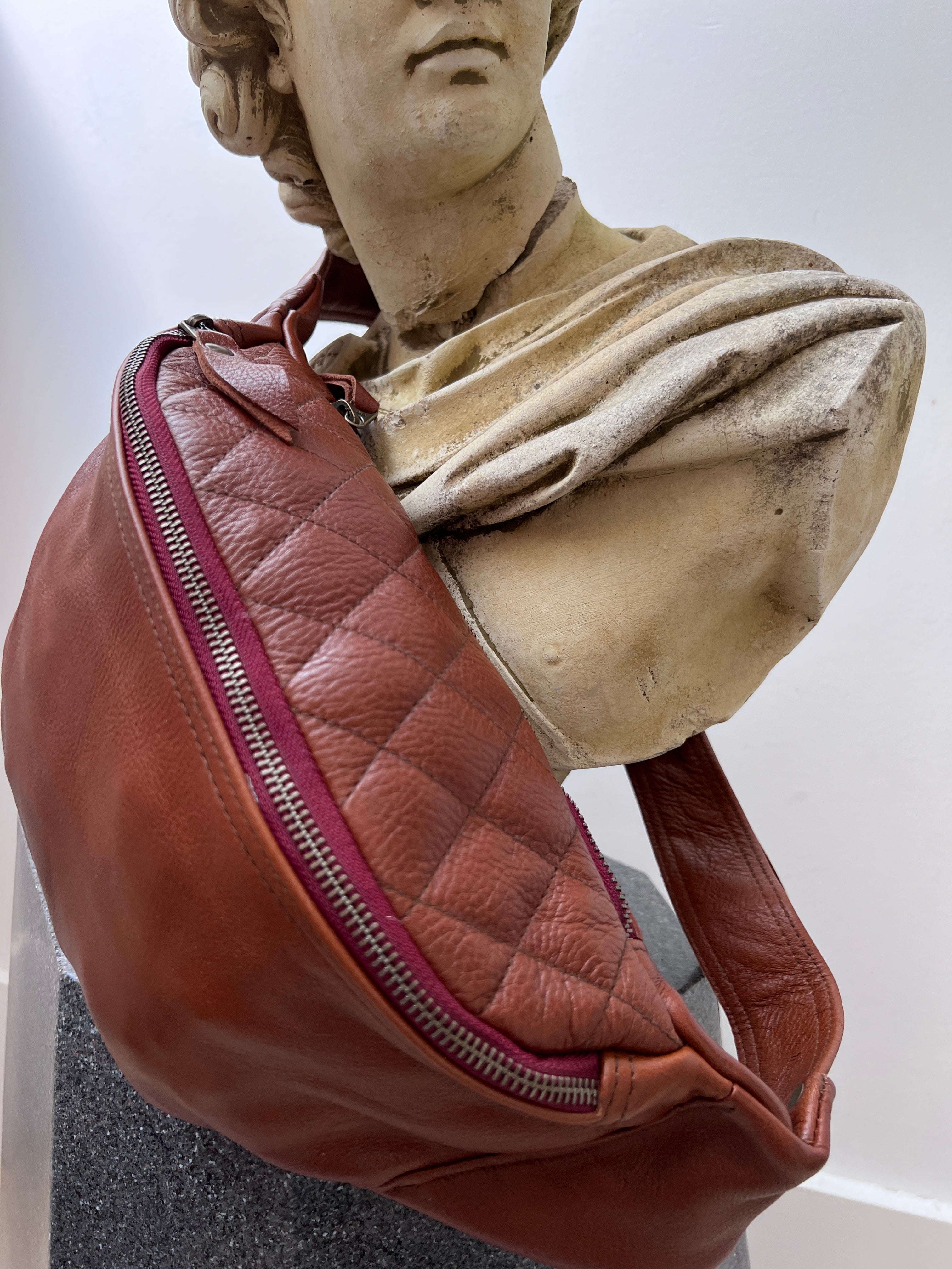Future Nomads Bags One Size Tan Quilted Leather Belt Bag