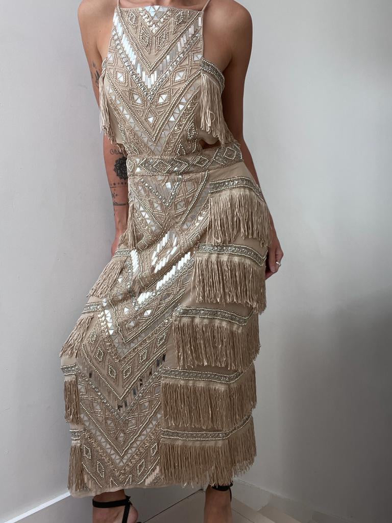 Champagne Tassel Dress | Dresses
