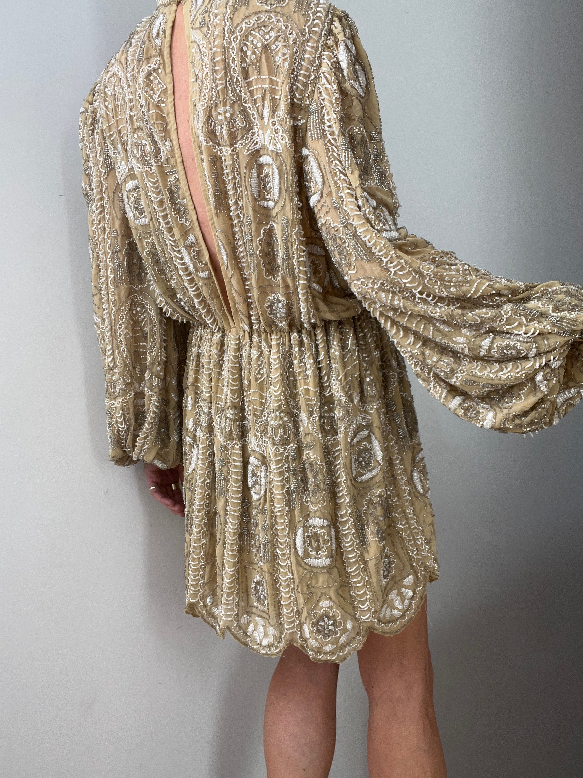 High Neck Embellished Mini Dress | Dresses