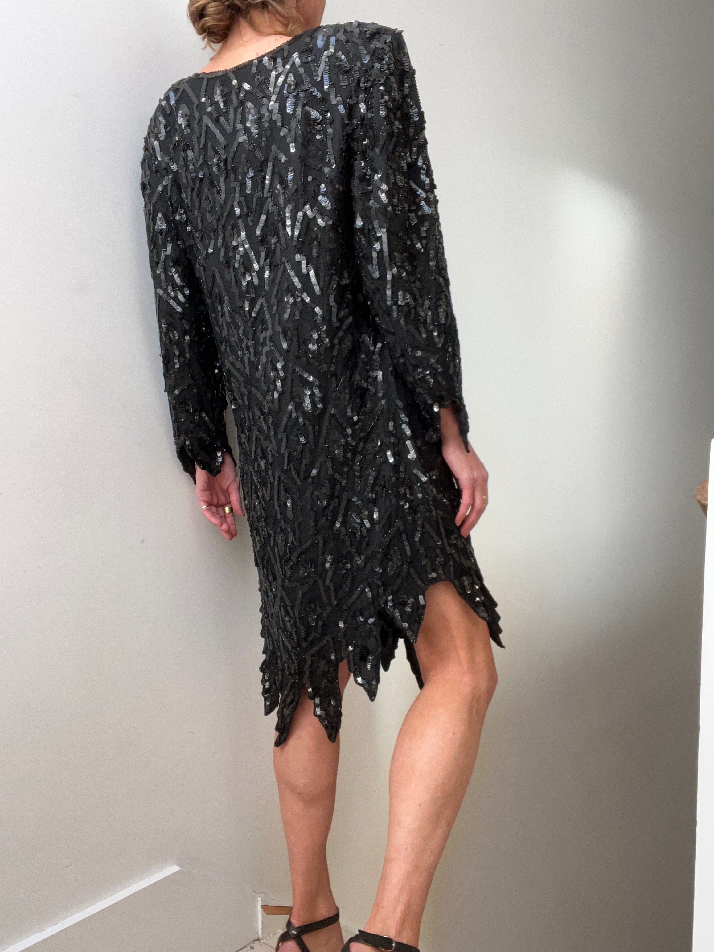 Future Nomads Dresses Small - Medium Jagged Edged Sequin Tunic Dress