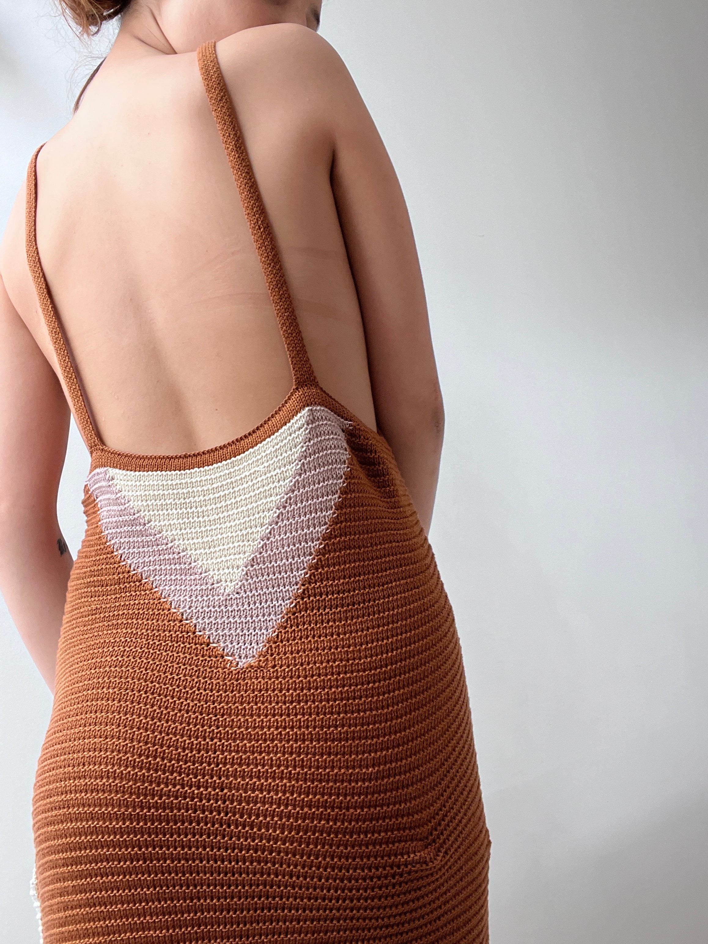 Stretch Knitted Chocolate Strap Dress | Dresses