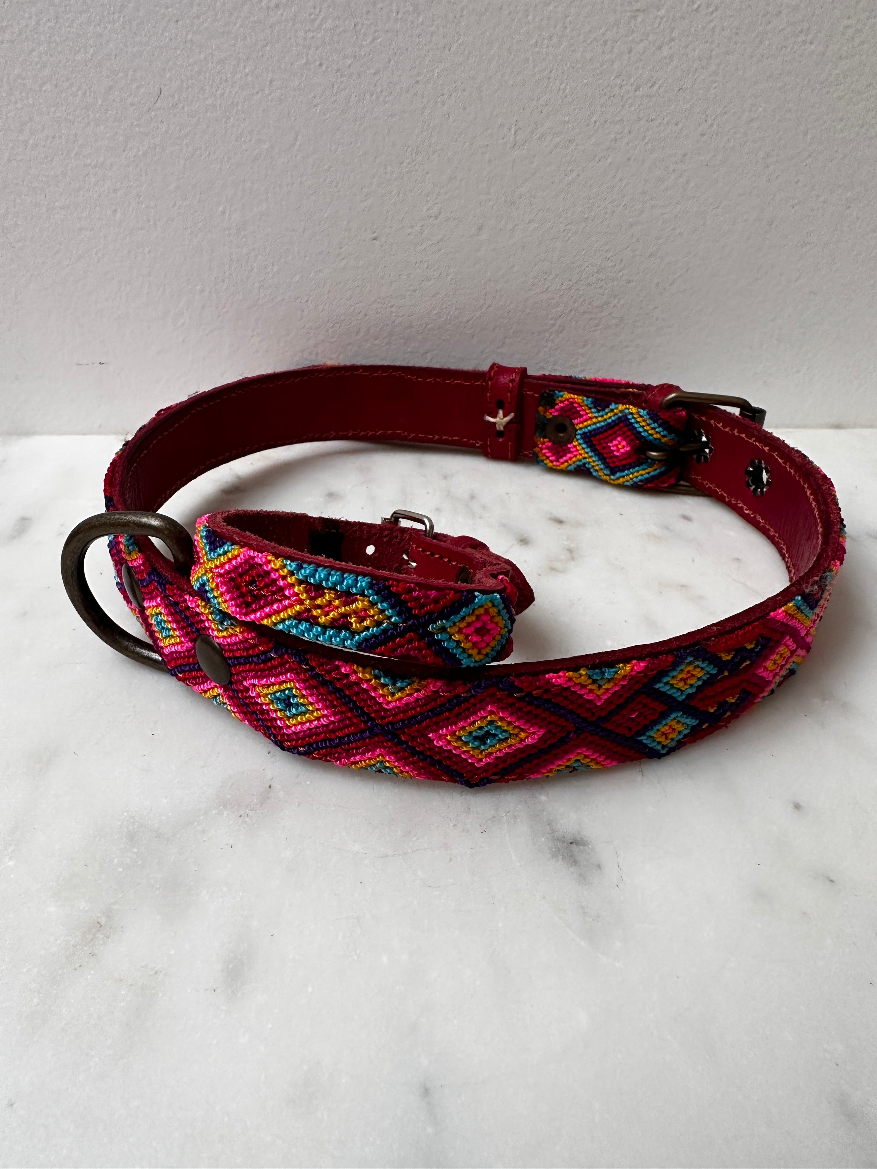 Huichol Fully Embroidered Dog Collar L10 | Homewares