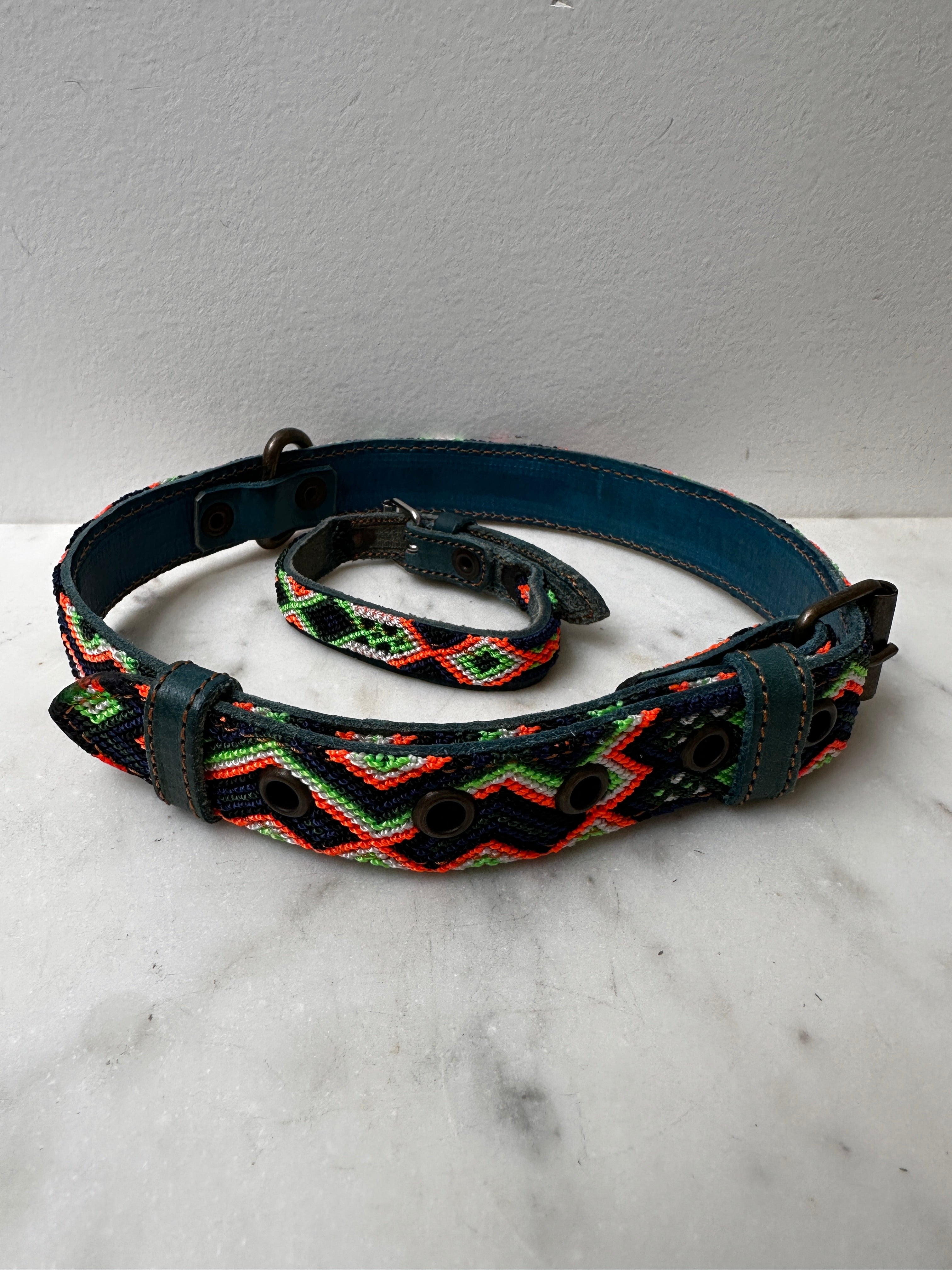 Huichol Fully Embroidered Dog Collar L4 | Homewares