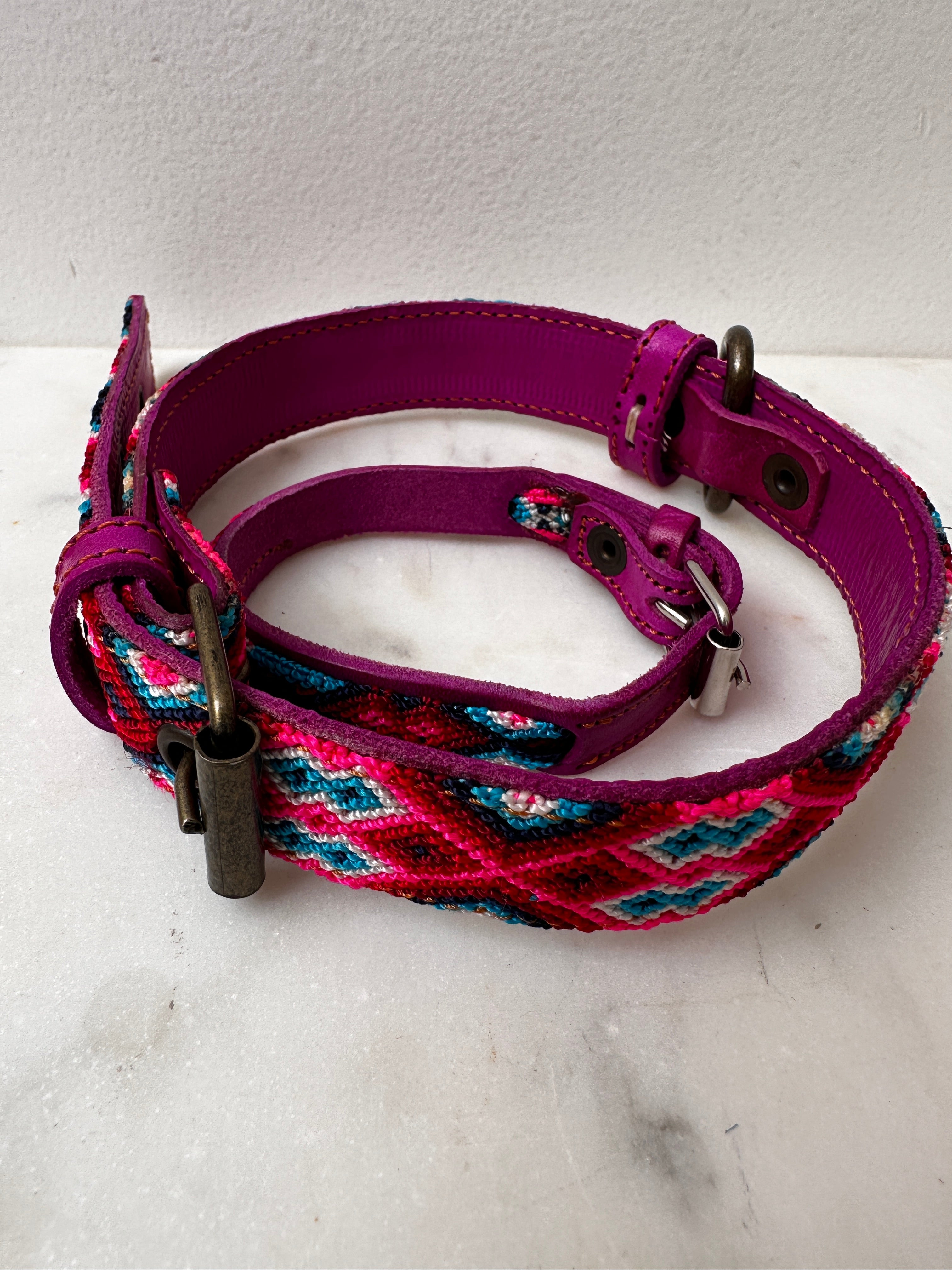 Future Nomads Homewares One Size Huichol Fully Embroidered Dog Collar M1