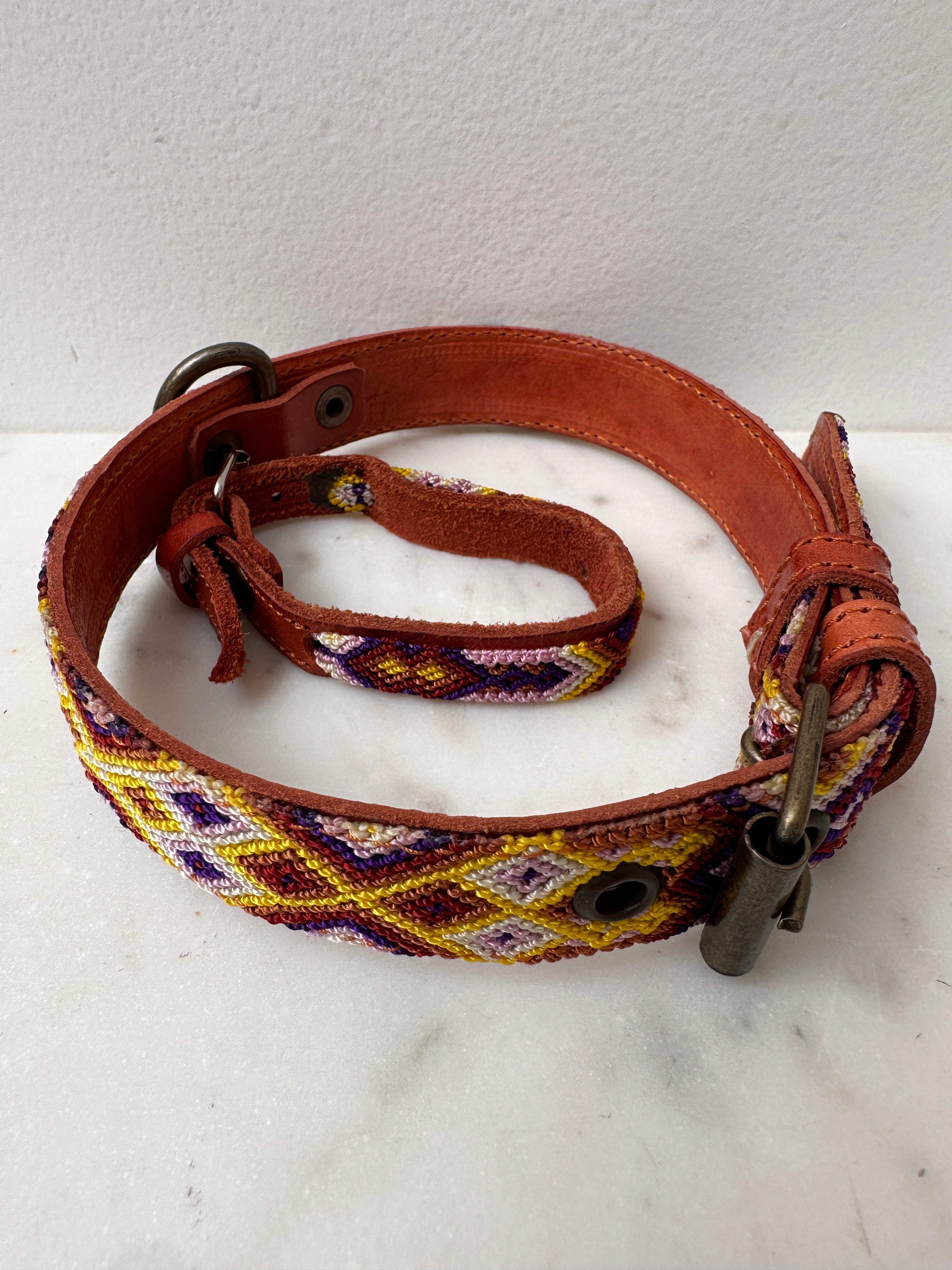 Huichol Fully Embroidered Dog Collar M2 | Homewares