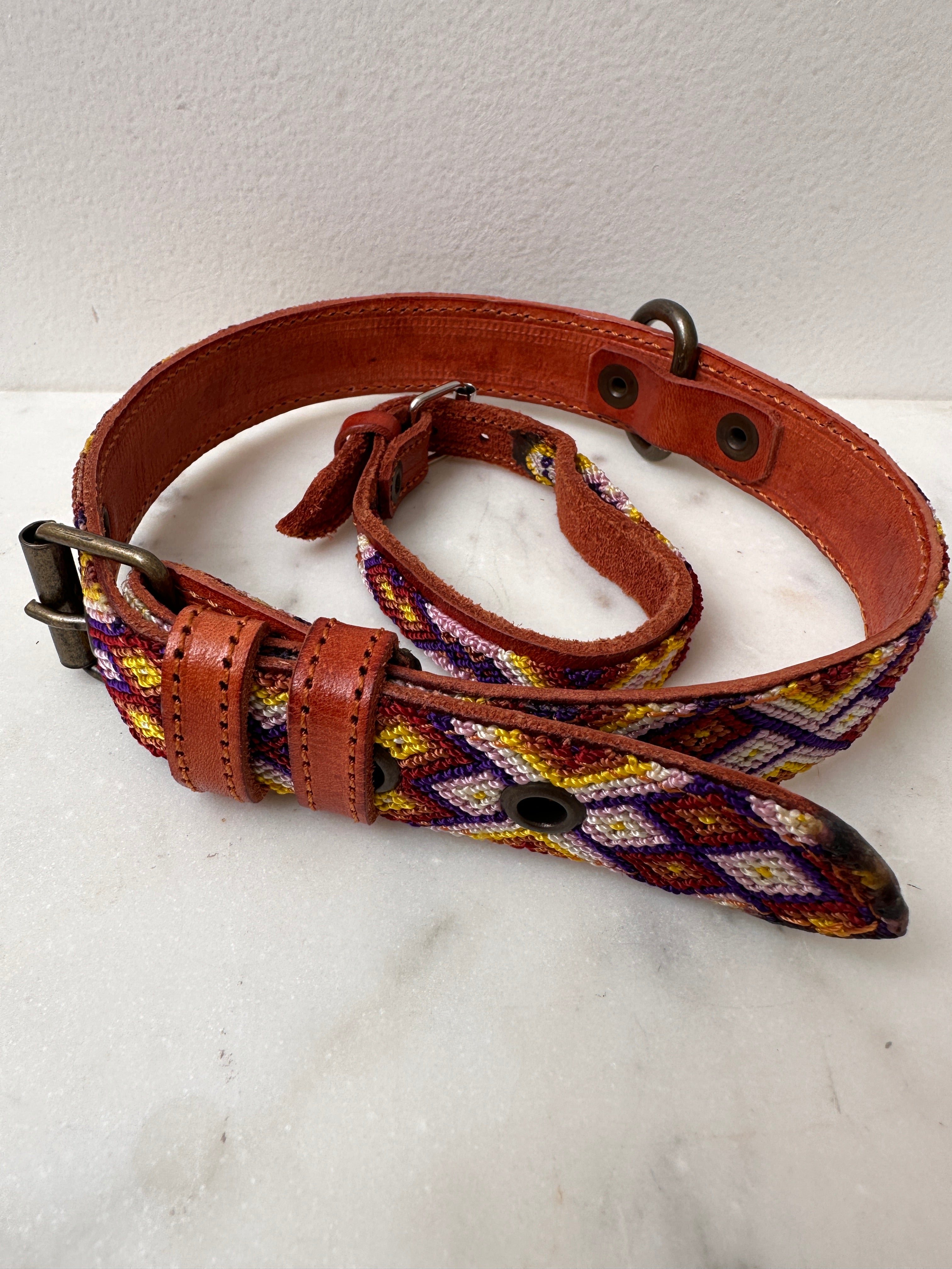 Huichol Fully Embroidered Dog Collar M2 | Homewares