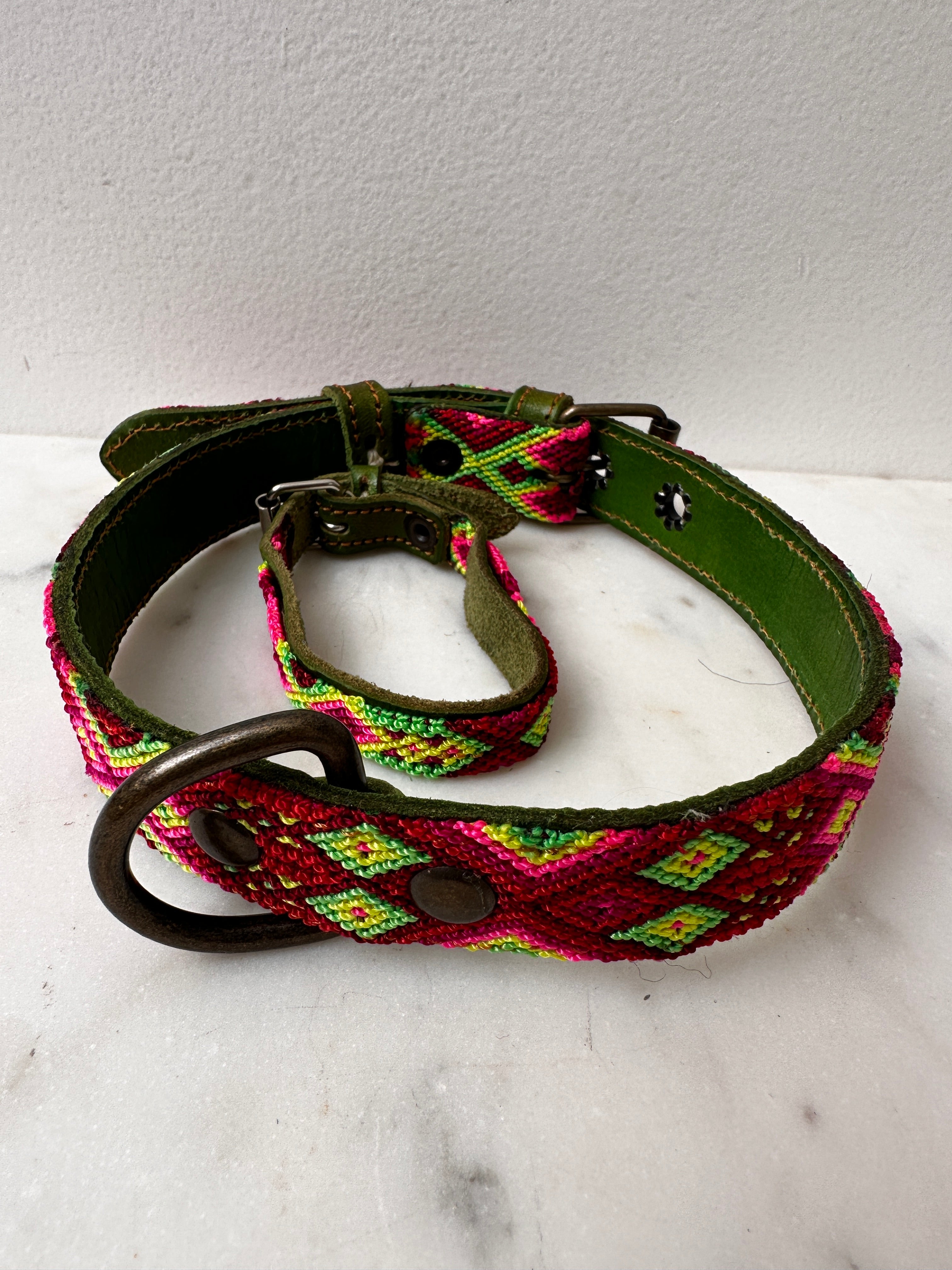 Future Nomads Homewares One Size Huichol Fully Embroidered Dog Collar M4
