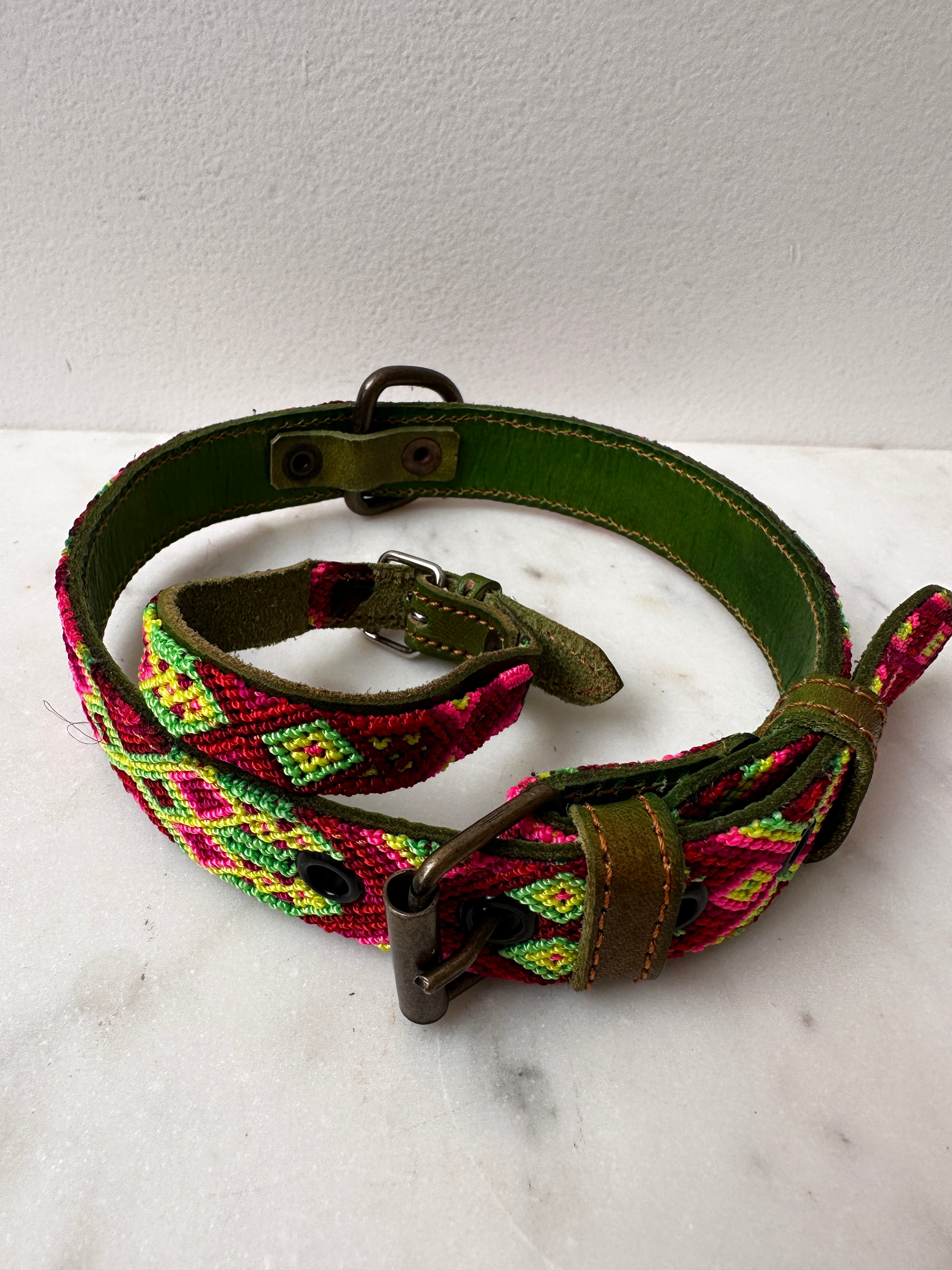 Future Nomads Homewares One Size Huichol Fully Embroidered Dog Collar M4