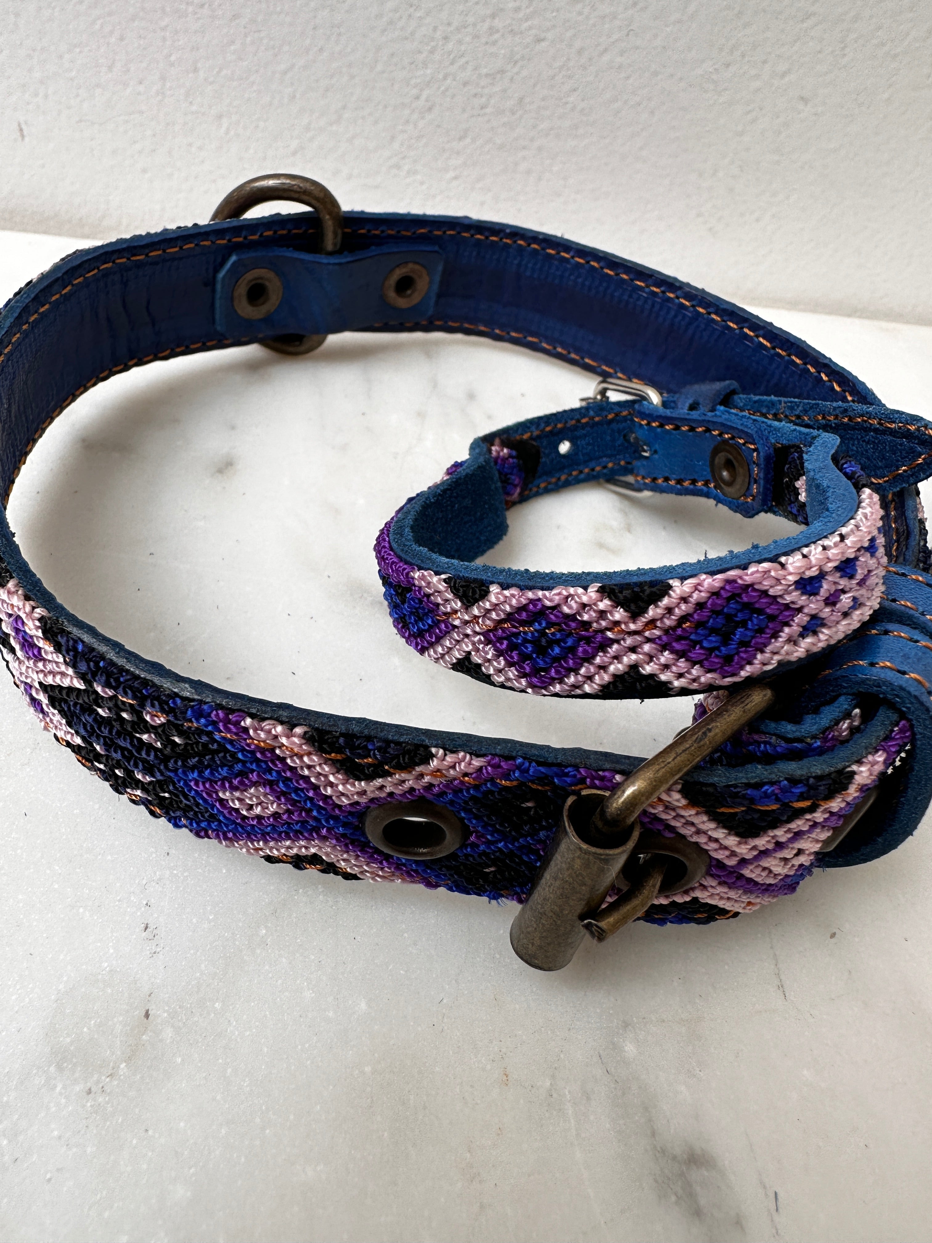 Future Nomads Homewares One Size Huichol Fully Embroidered Dog Collar M5
