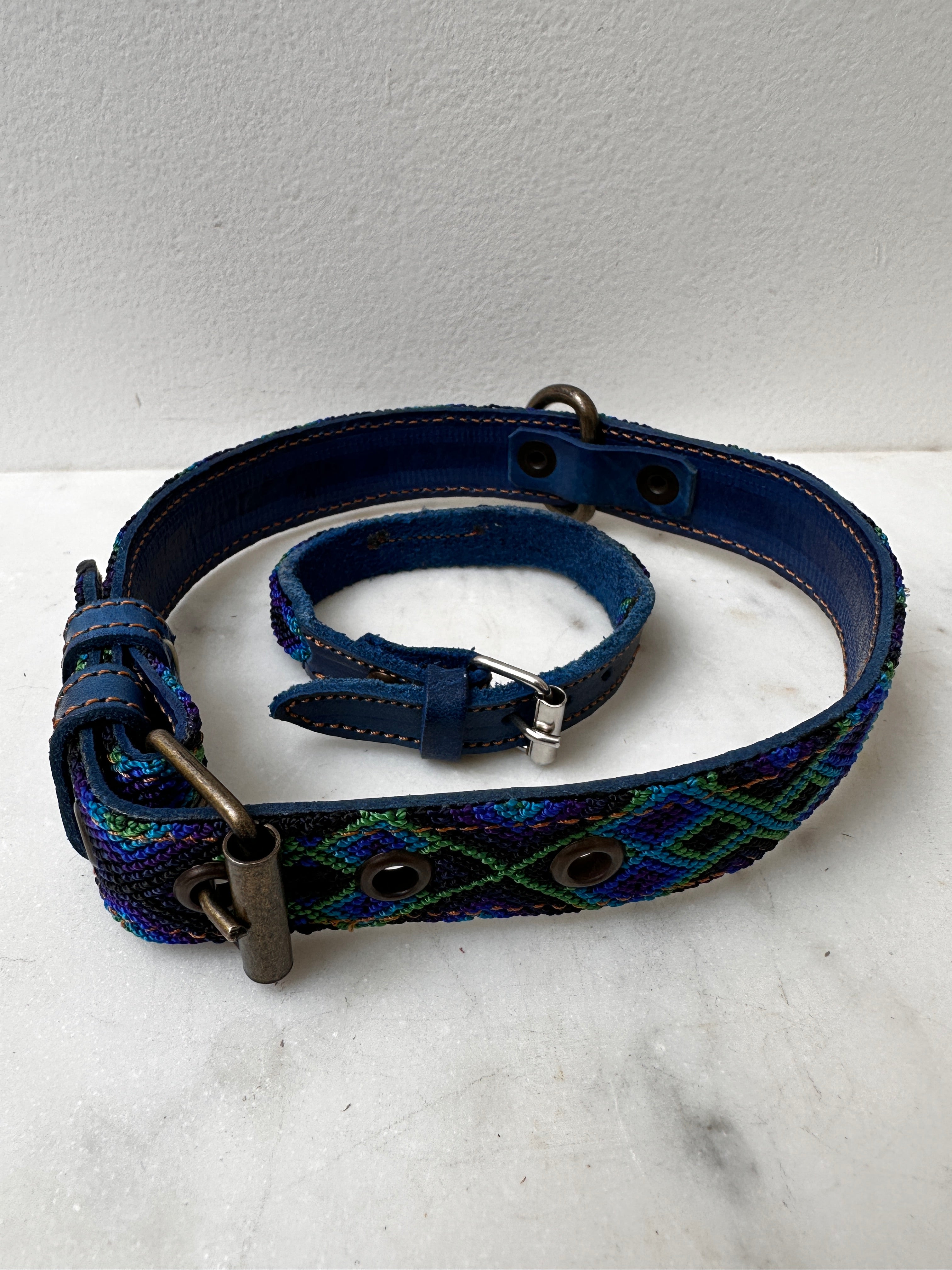 Future Nomads Homewares One Size Huichol Fully Embroidered Dog Collar M7