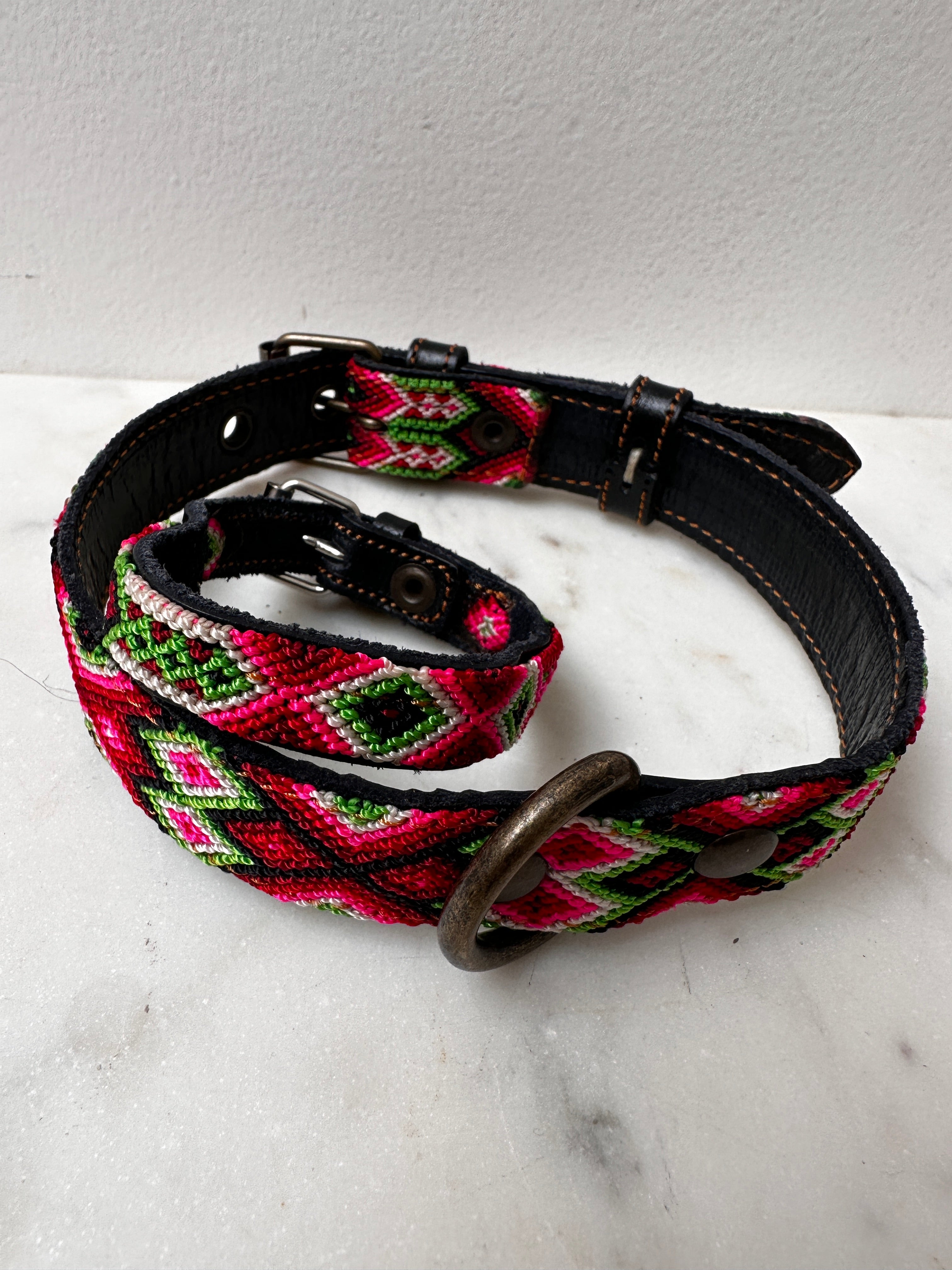 Future Nomads Homewares One Size Huichol Fully Embroidered Dog Collar M8