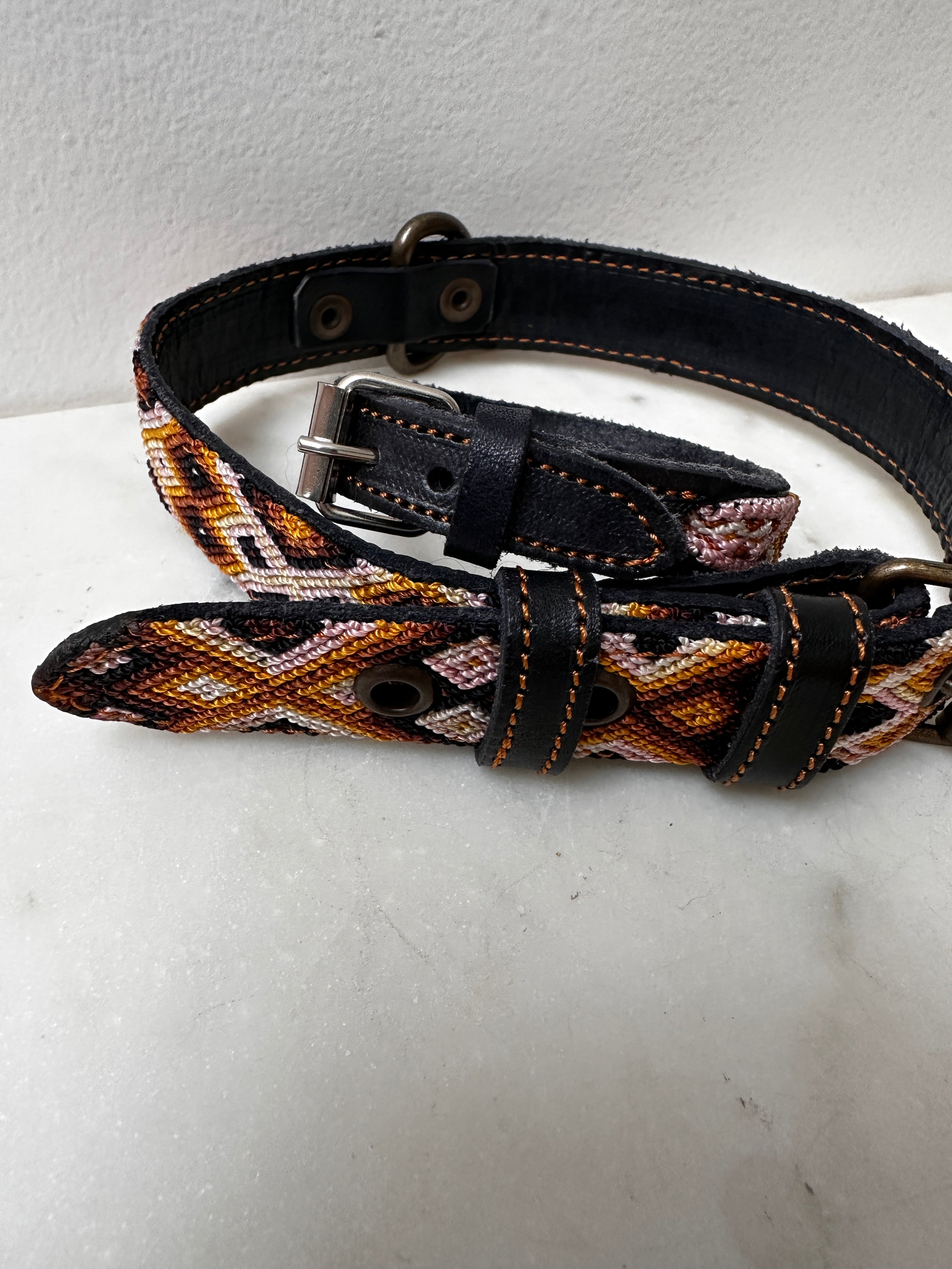 Future Nomads Homewares One Size Huichol Fully Embroidered Dog Collar M9