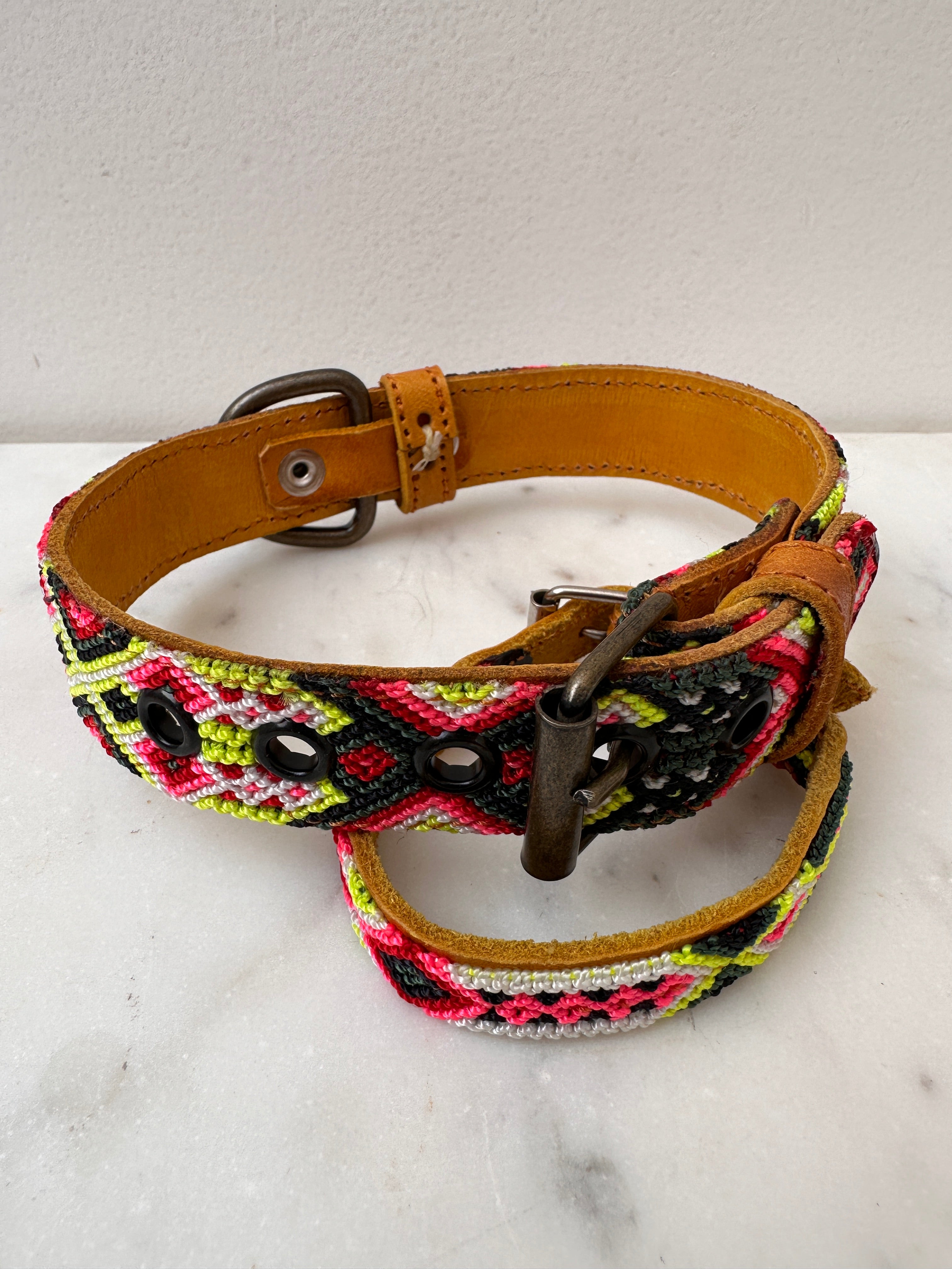Huichol Fully Embroidered Dog Collar S3 | Homewares