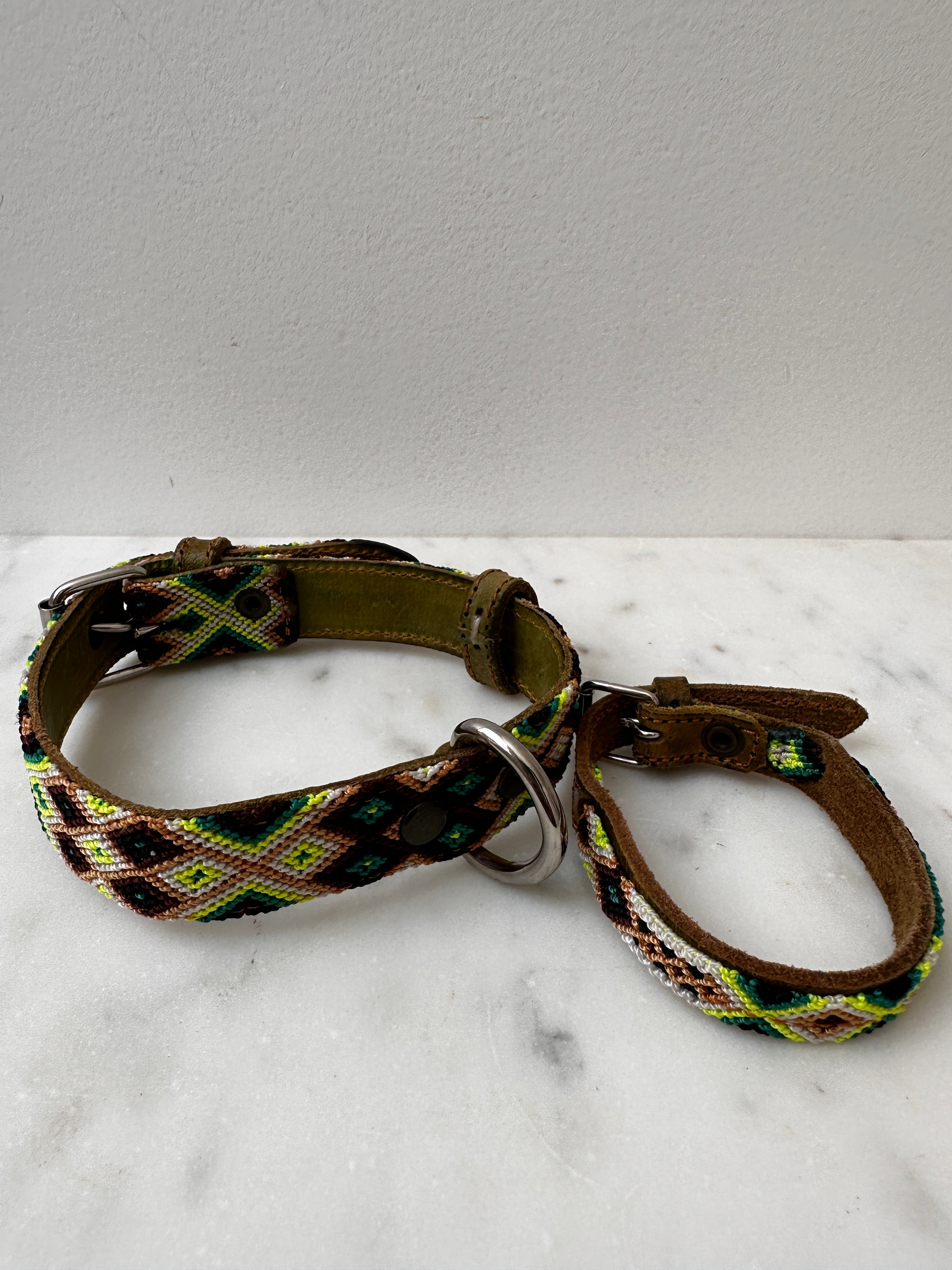 Future Nomads Homewares One Size Huichol Fully Embroidered Dog Collar S4