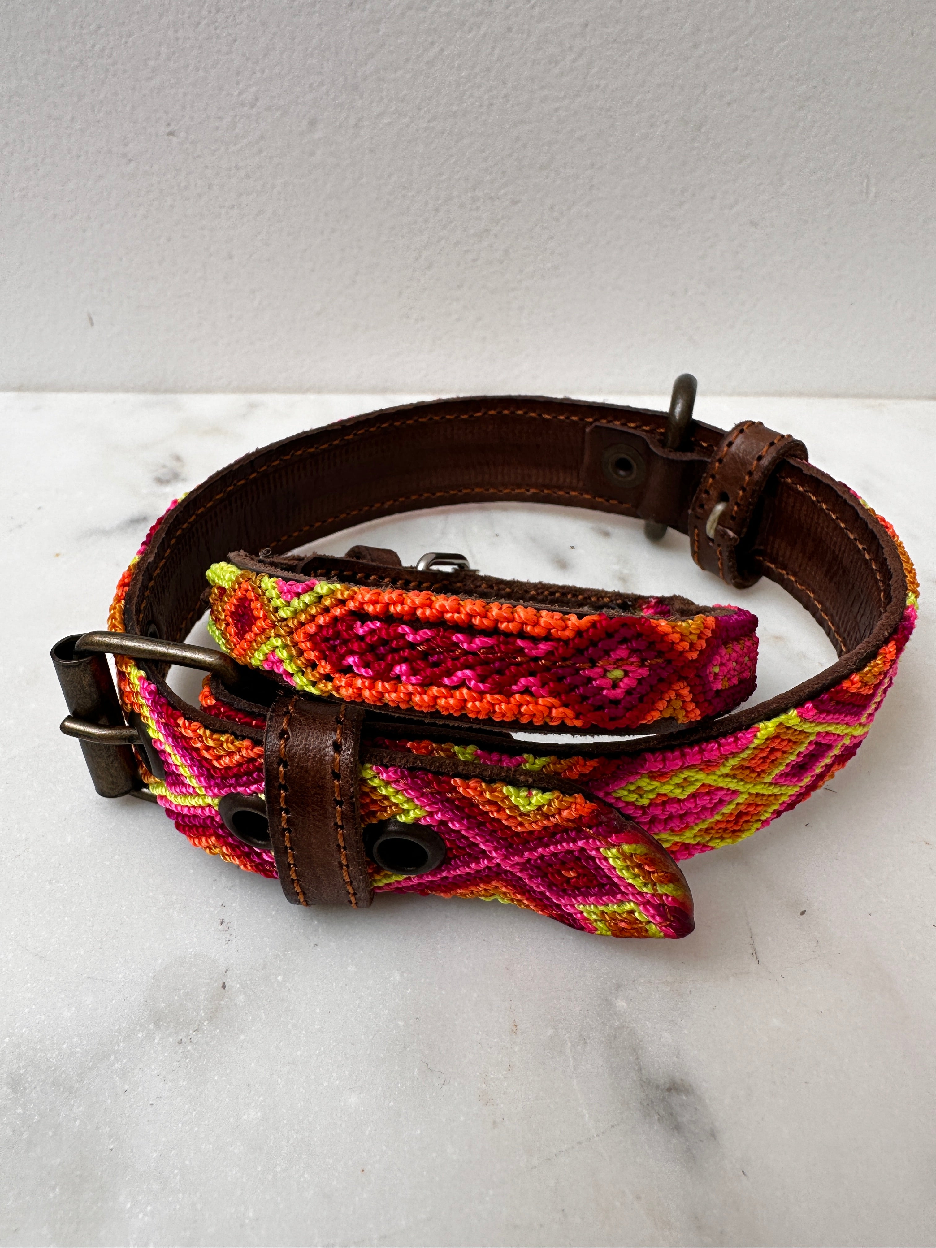 Huichol Fully Embroidered Dog Collar S7 | Homewares