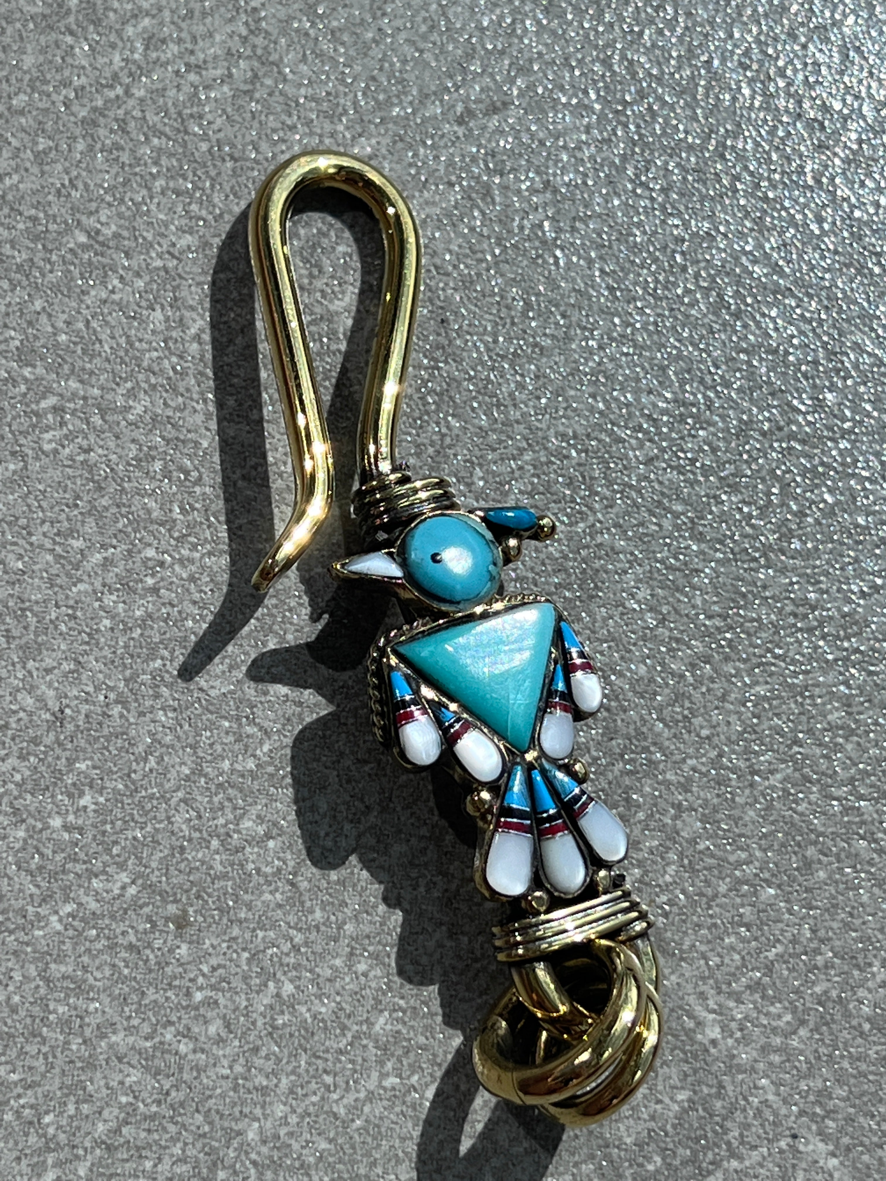 Future Nomads Key Rings Key Ring Turquoise Bird Hook