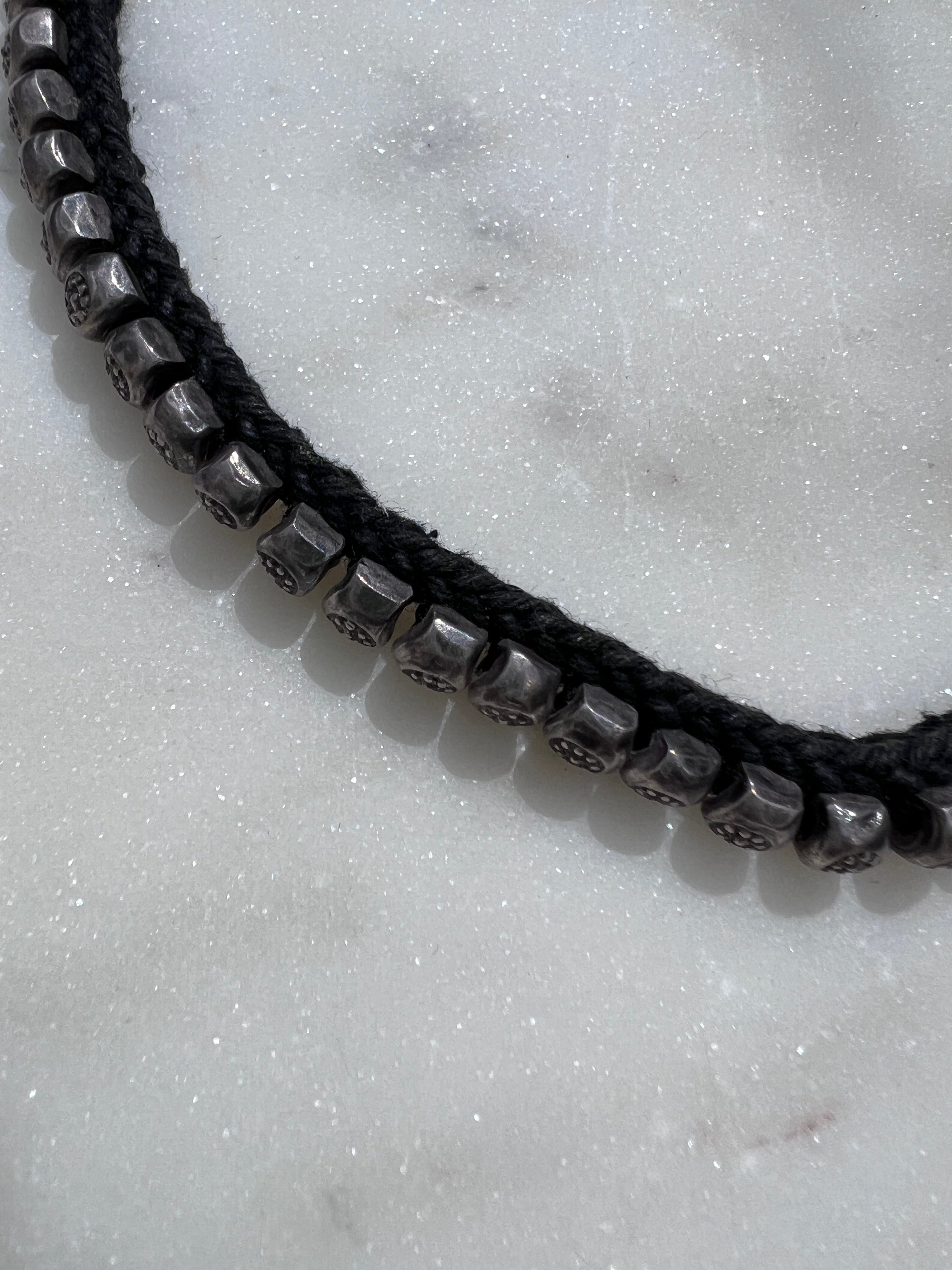 Future Nomads Necklaces 39cm Single Embossed Bead Silver Necklace