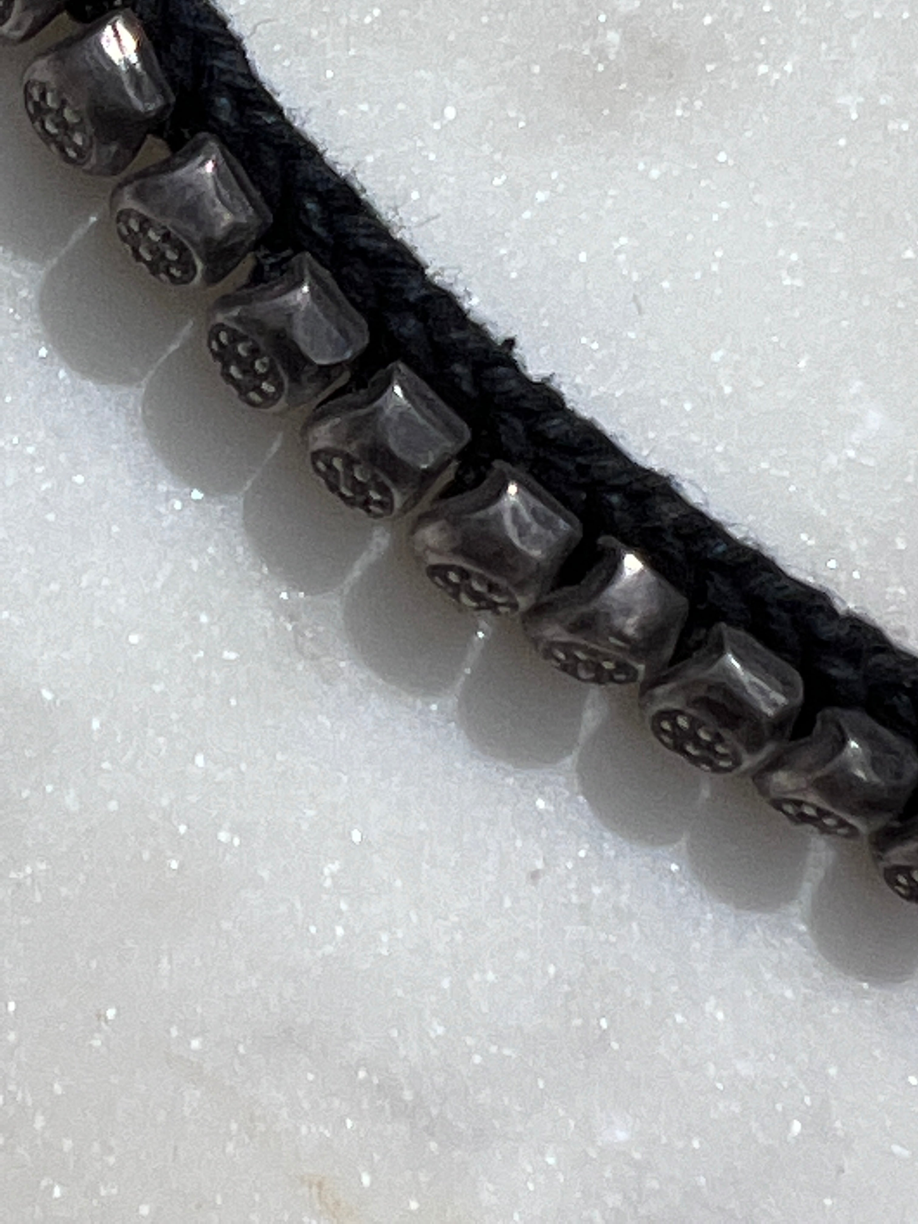 Future Nomads Necklaces 39cm Single Embossed Bead Silver Necklace