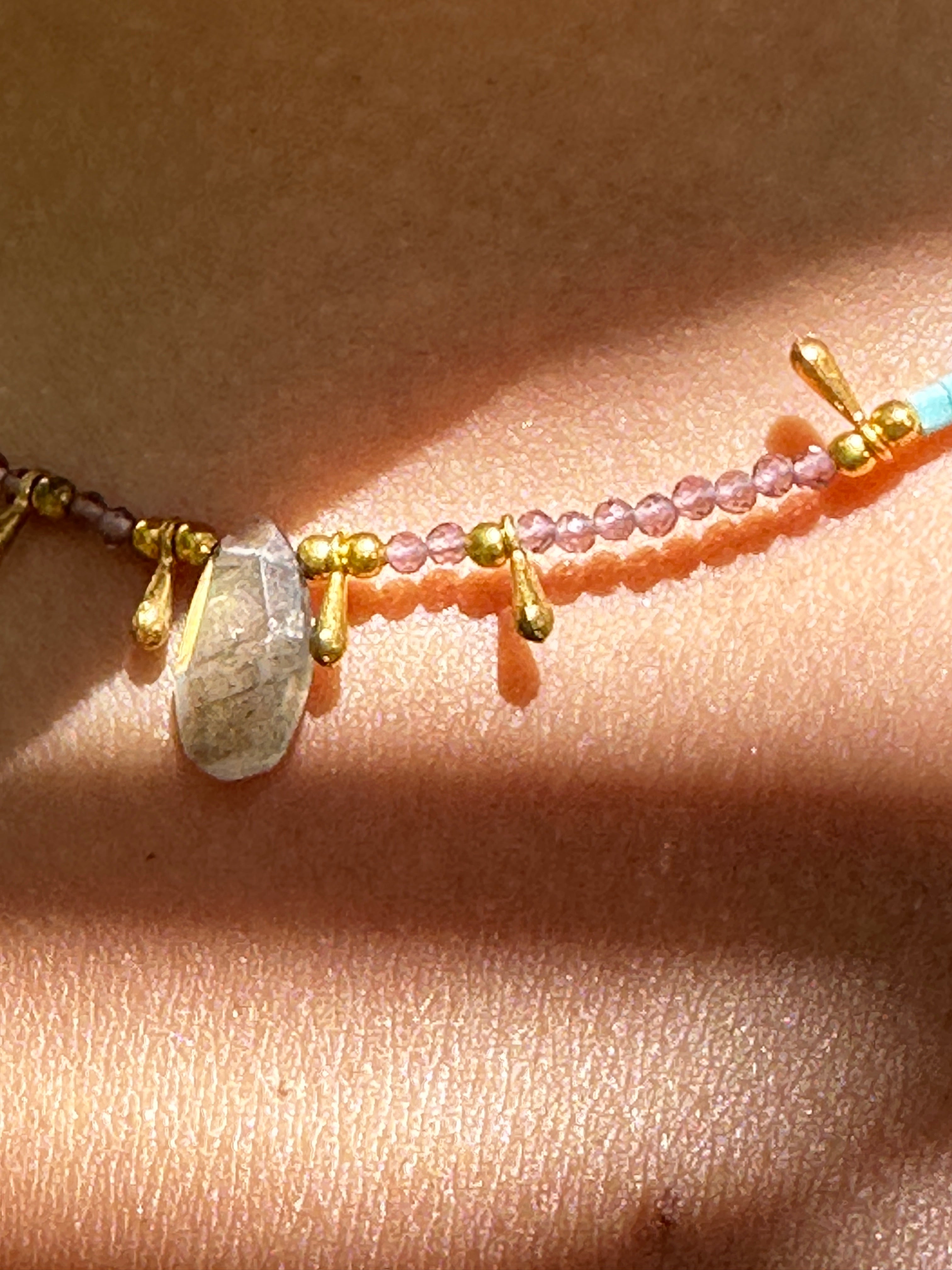 Blue Bead And Gemstone Necklace | Necklaces
