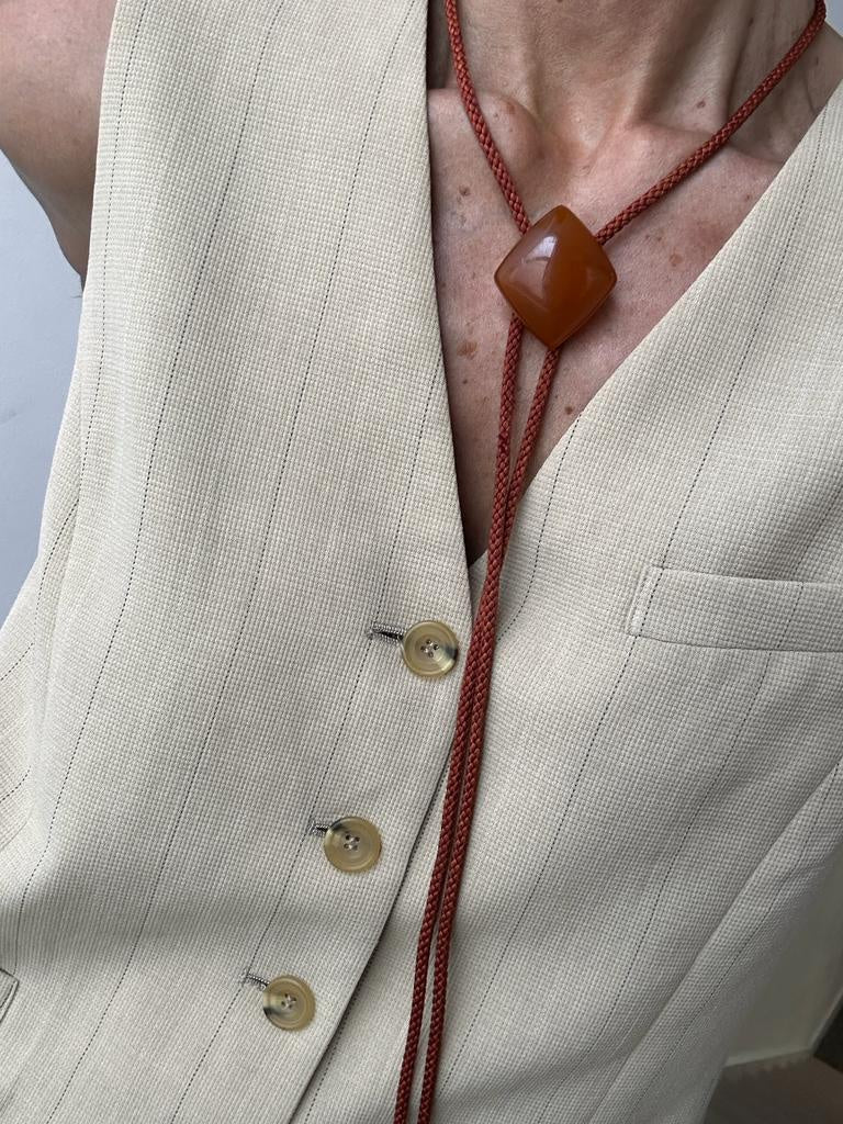 Future Nomads Necklaces Vintage Bolo Tie Amber
