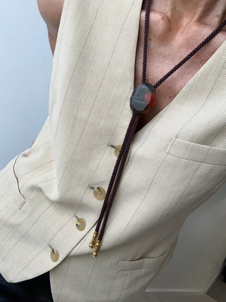 Future Nomads Necklaces Vintage Bolo Tie Stone Red