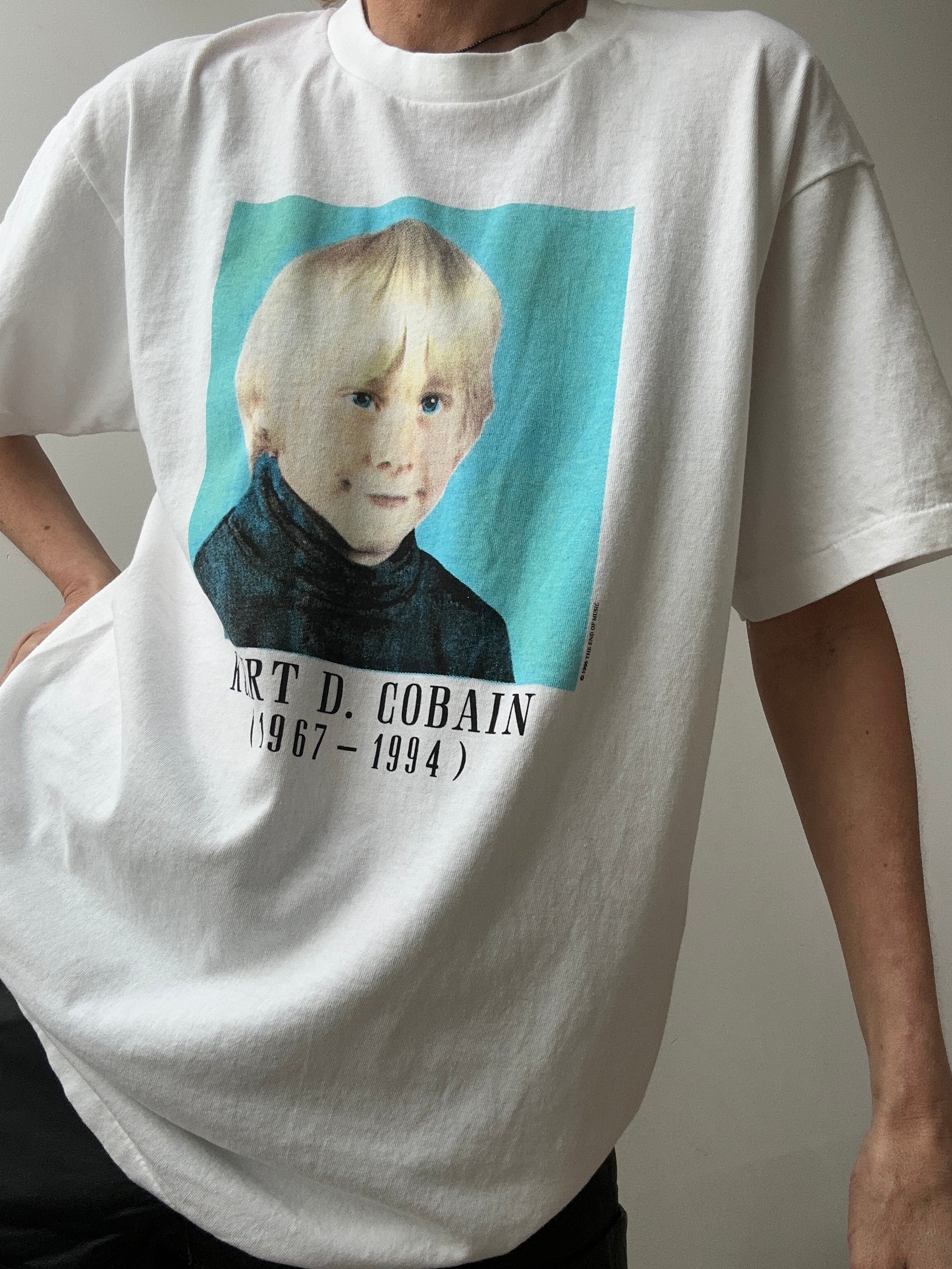 Future Nomads Tops Vintage Style Tee Kurt Cobain White 22