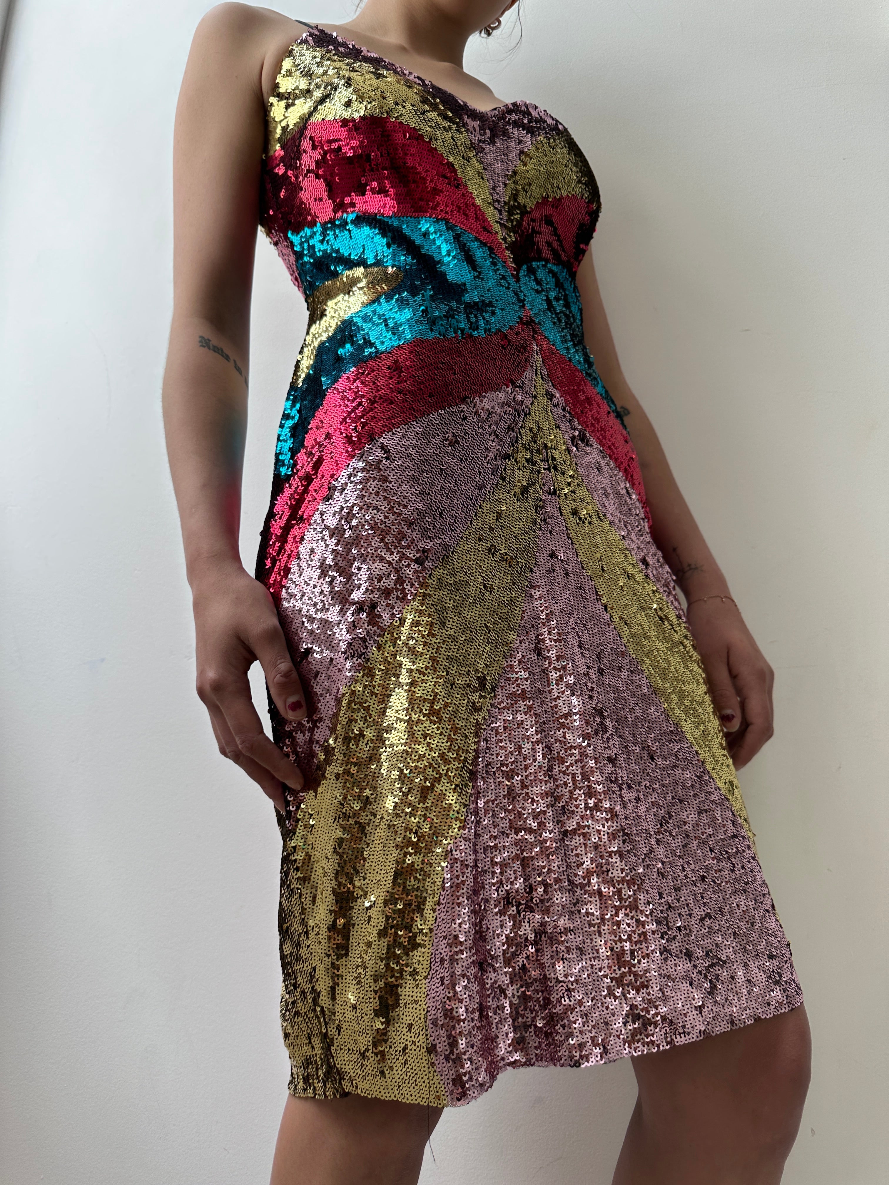 Ganni Dresses Ganni Striped Sequins Party Dress