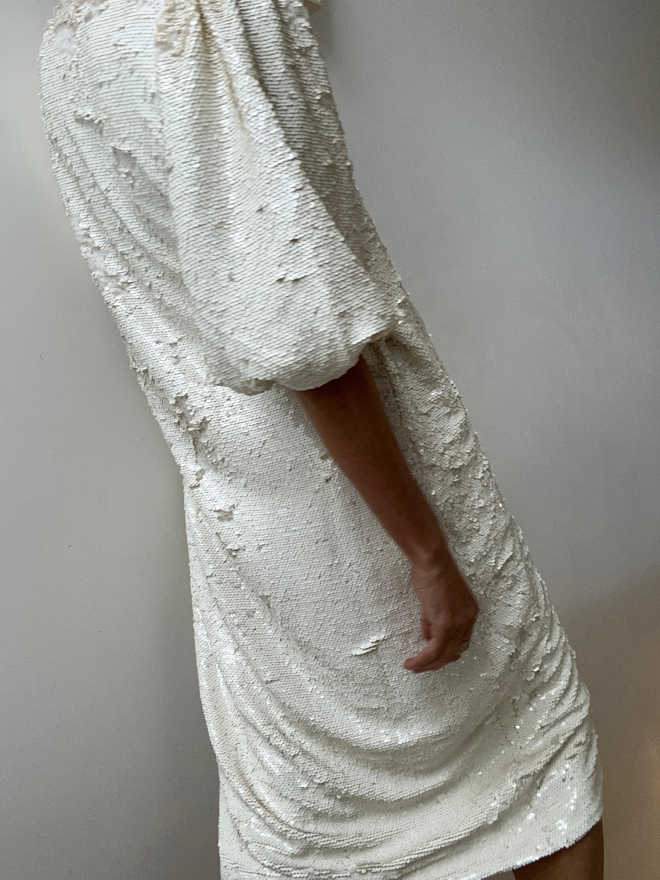 Ganni White Sequin Wrap Dress | Dresses
