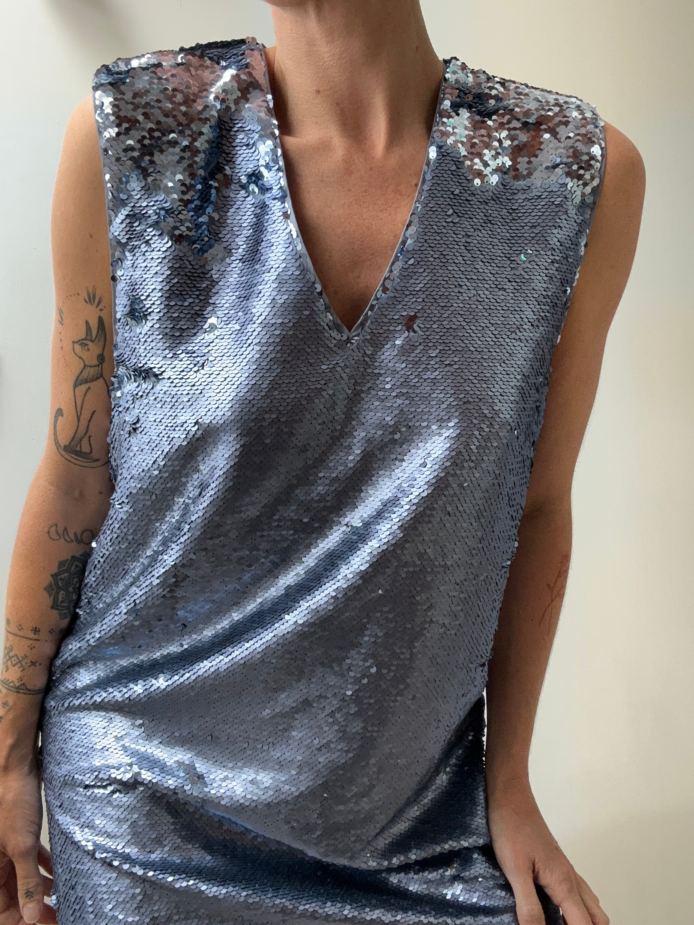 Ganni Dresses Medium Ganni Forever Blue V Neck Mini Dress
