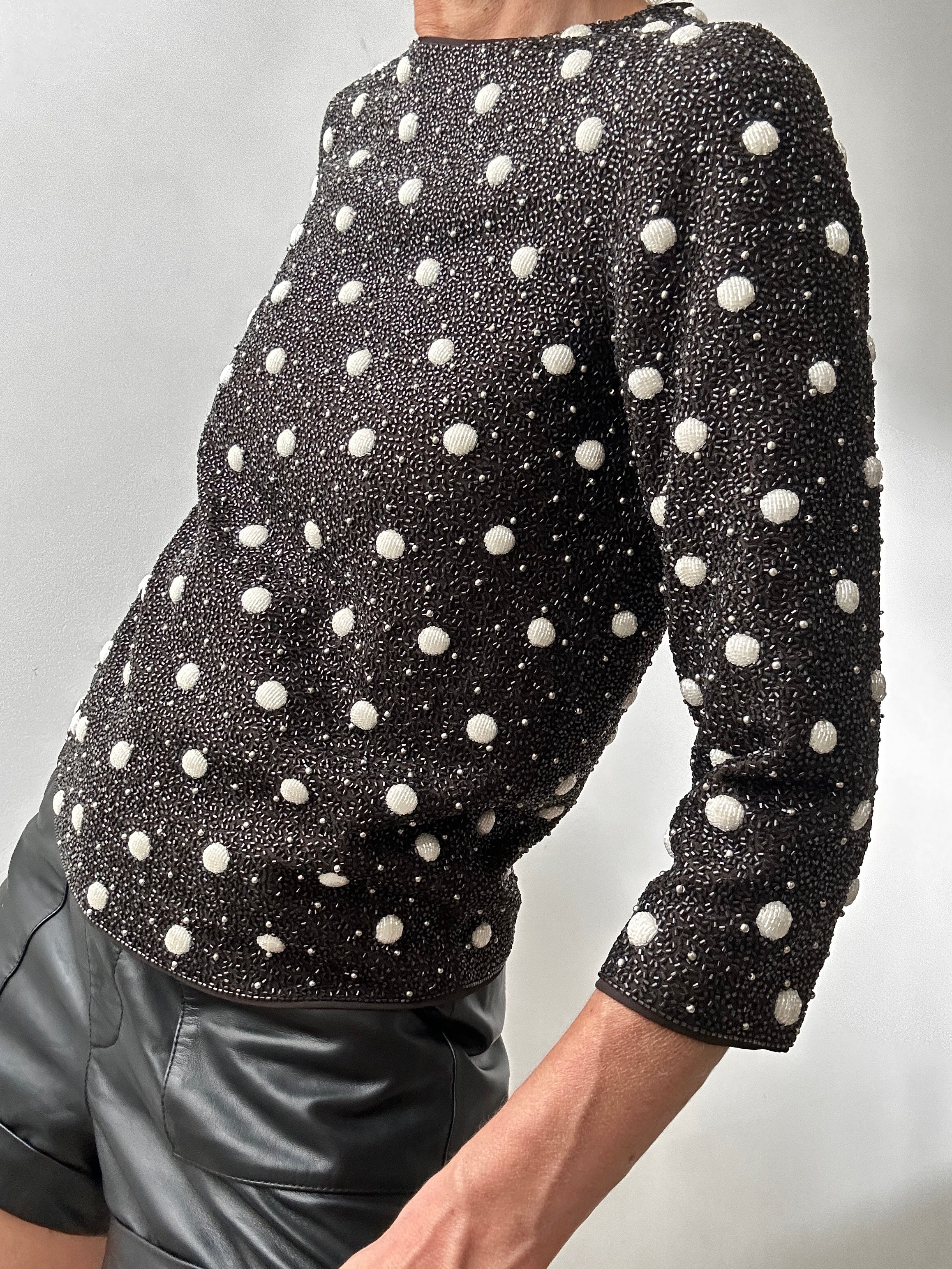 Ganni Long Sleeve Dots Sequin Top | Tops