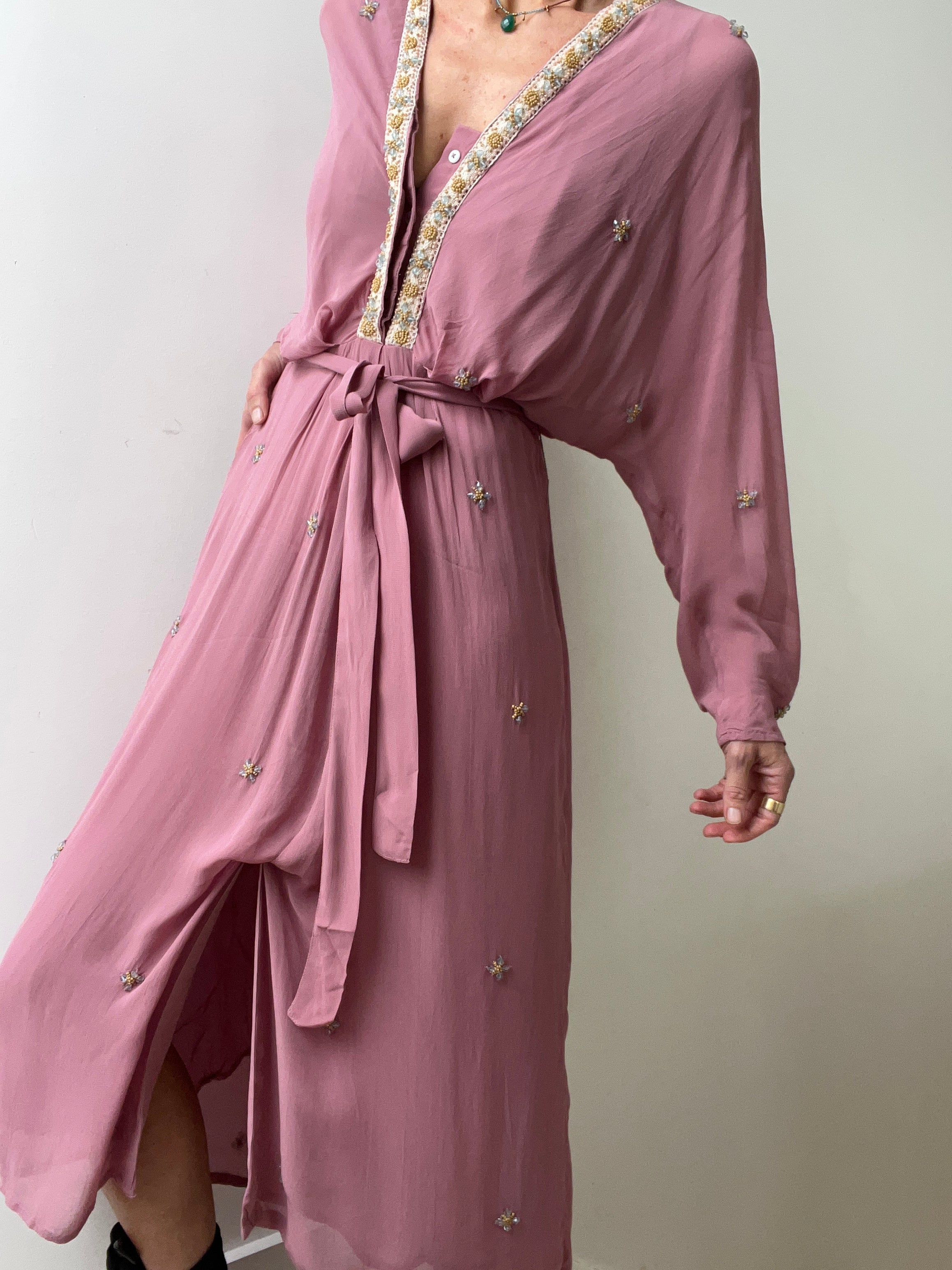 Hoss Intropia Lavender Beaded Midi Dress | Dresses