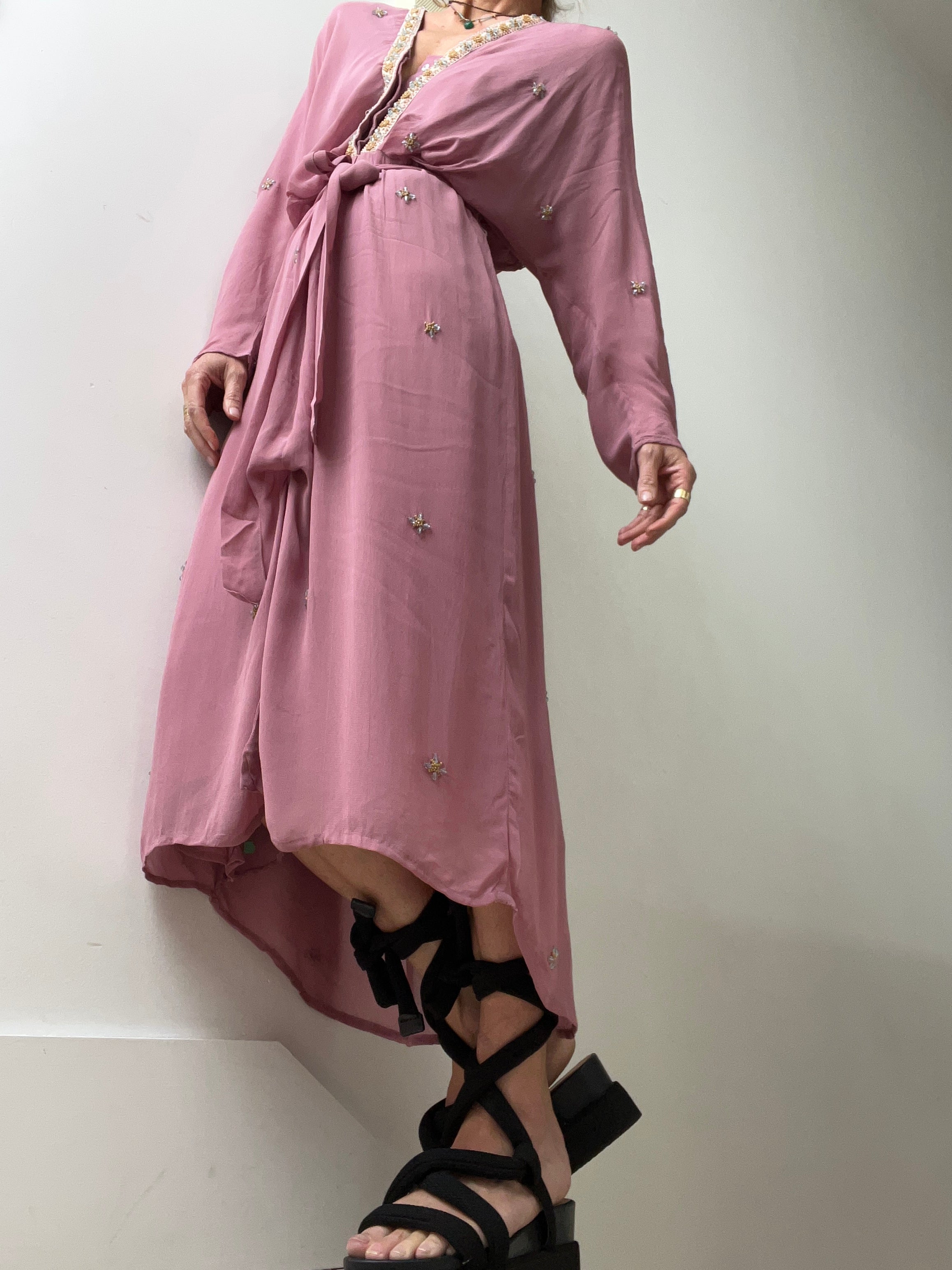 Hoss Intropia Lavender Beaded Midi Dress | Dresses