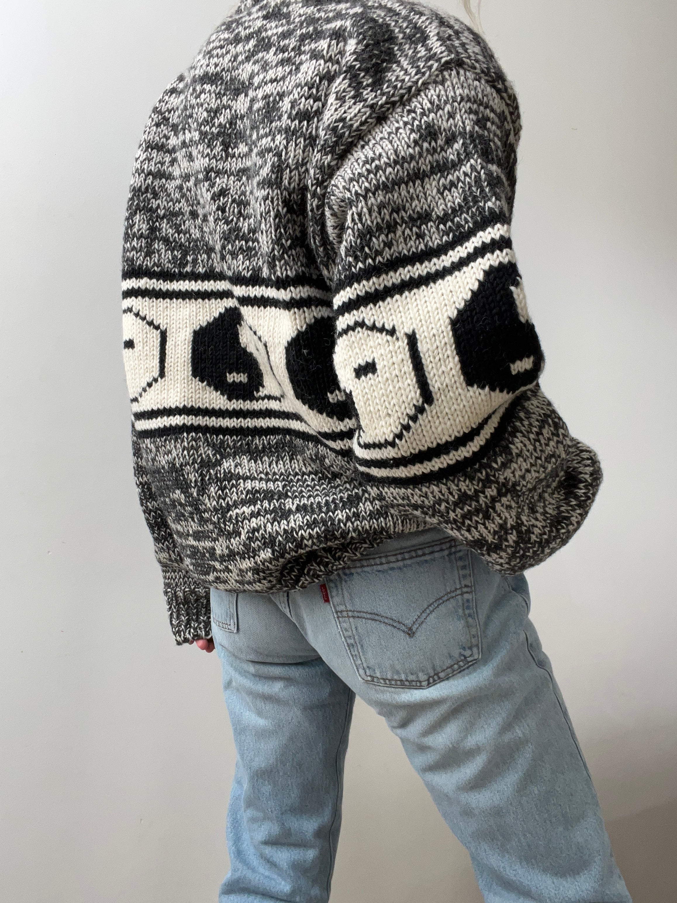 Jetsetbohemian Jumpers Yin Yang Handknit with Fleece