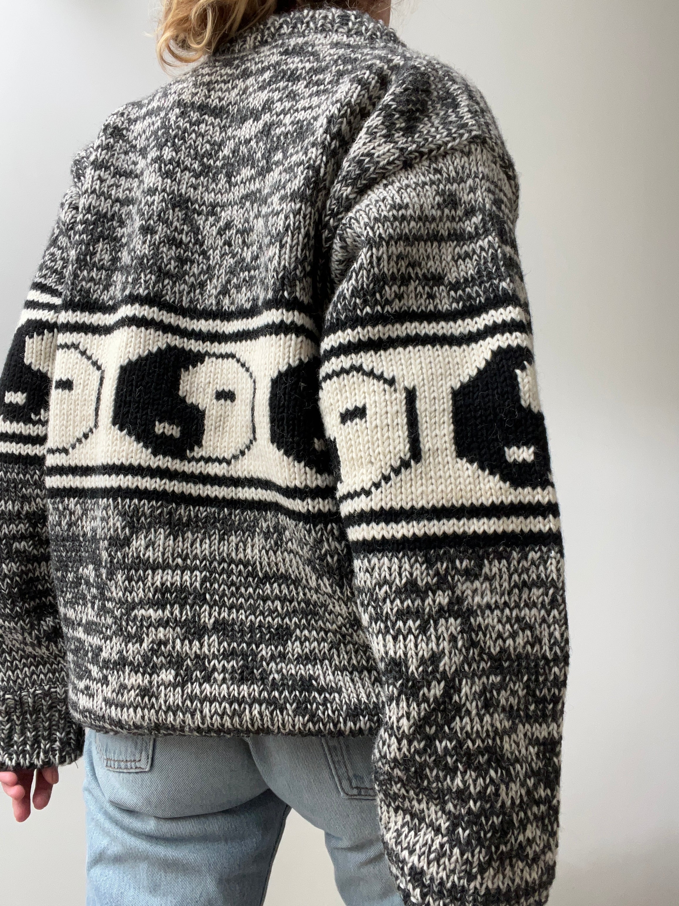 Jetsetbohemian Jumpers Yin Yang Handknit with Fleece