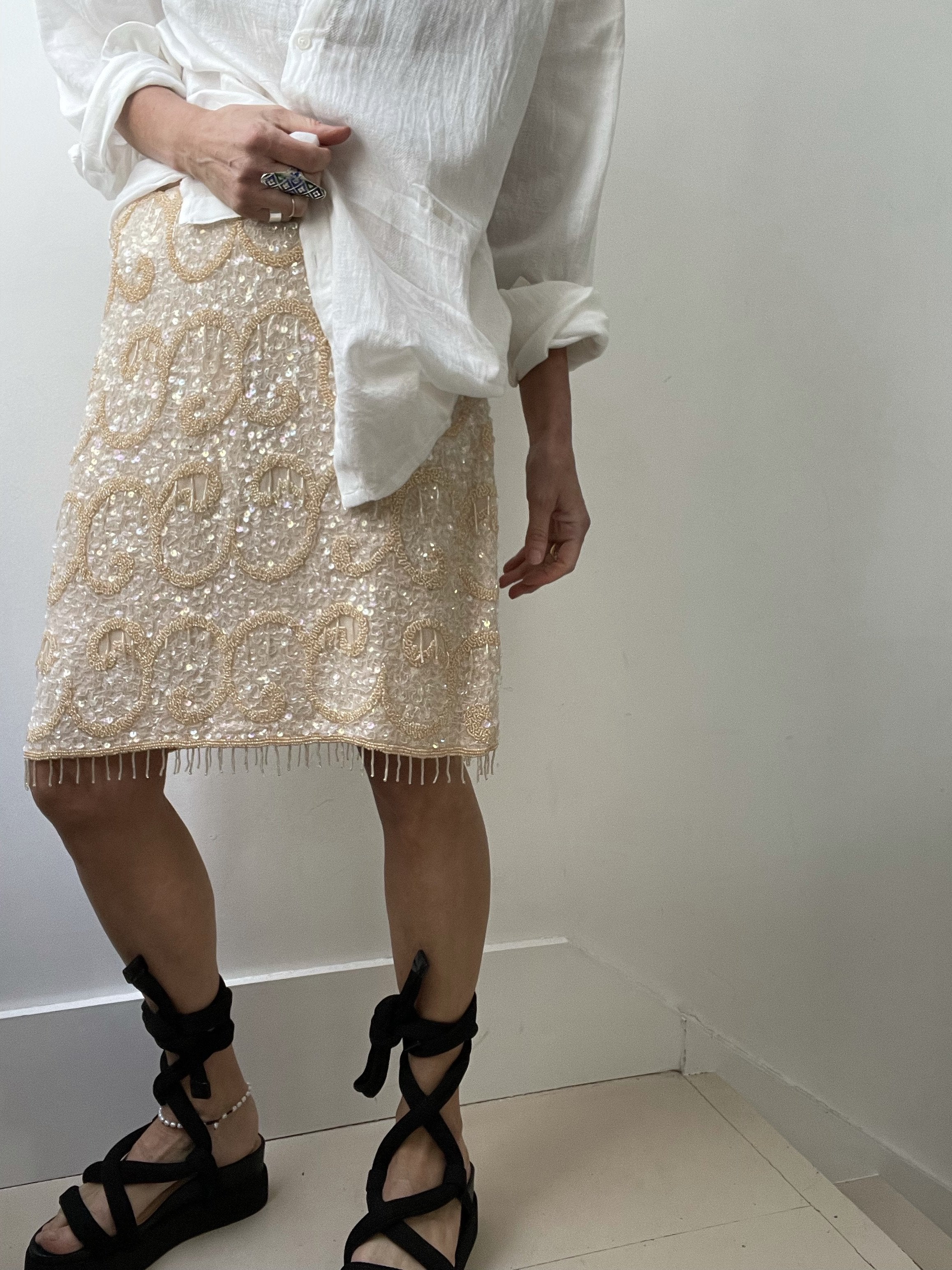 Beaded Tassel Skirt | Skirts