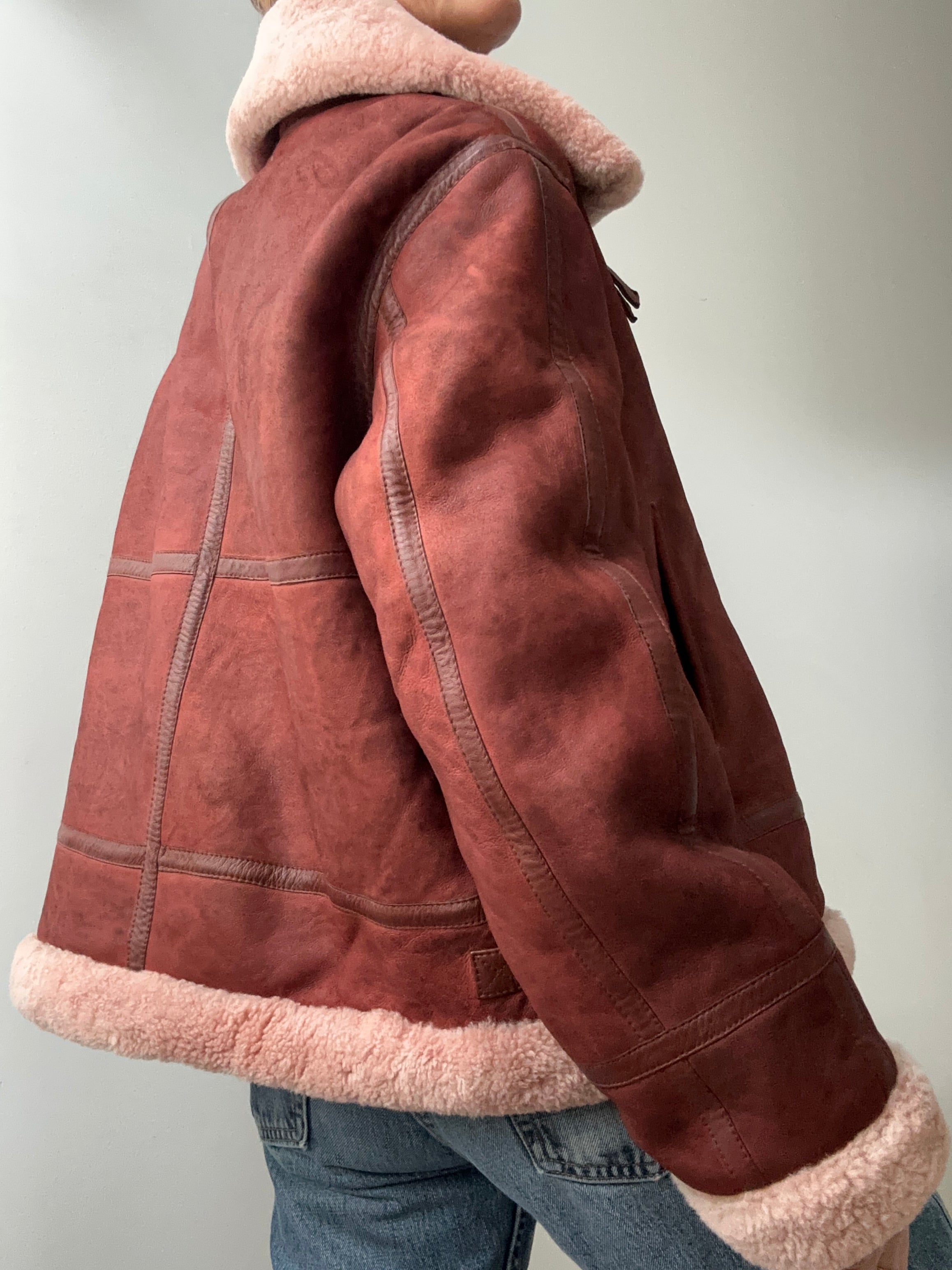 Maje Shearling Jacket Claret | Jackets