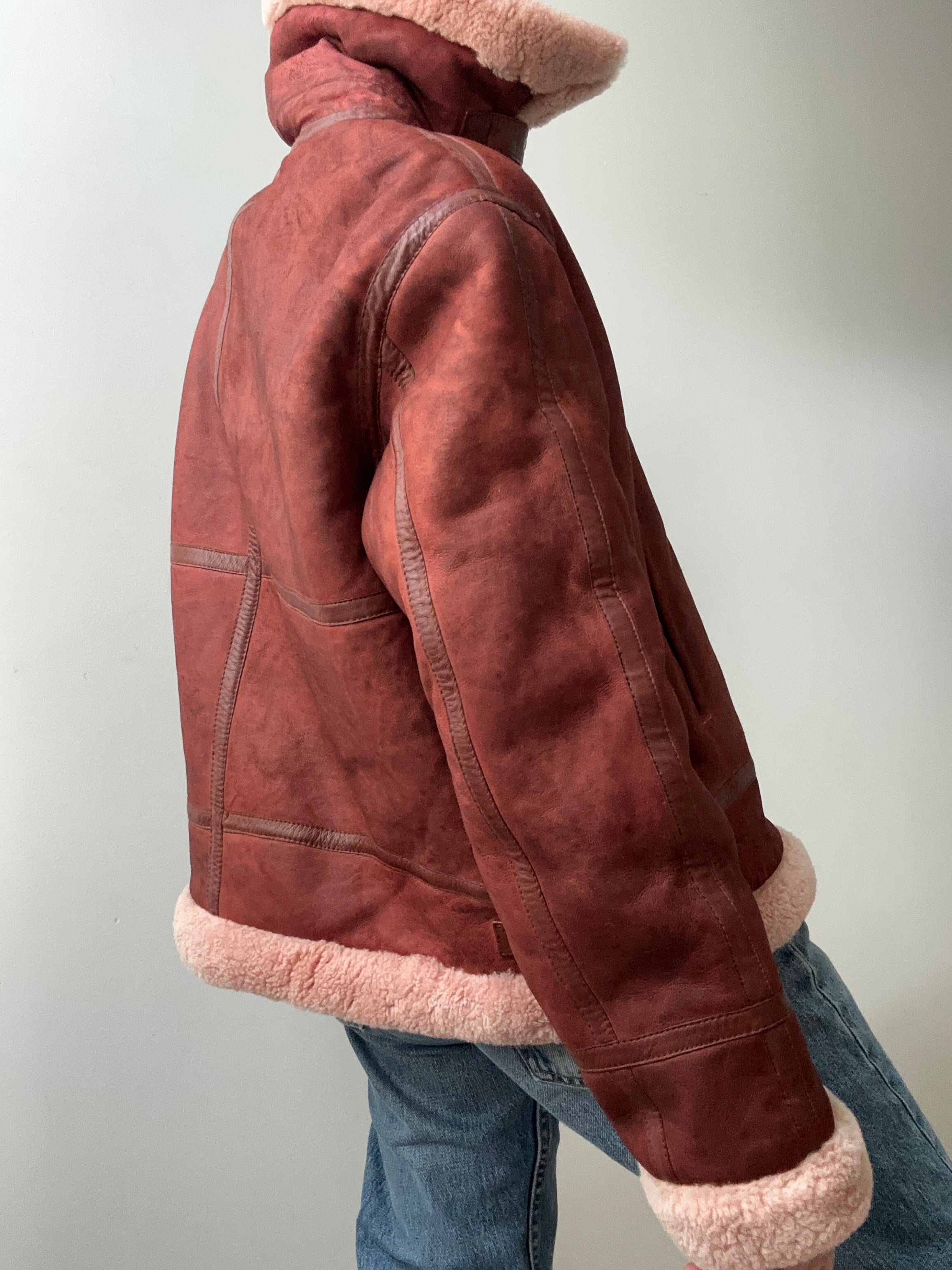 Maje Shearling Jacket Claret | Jackets