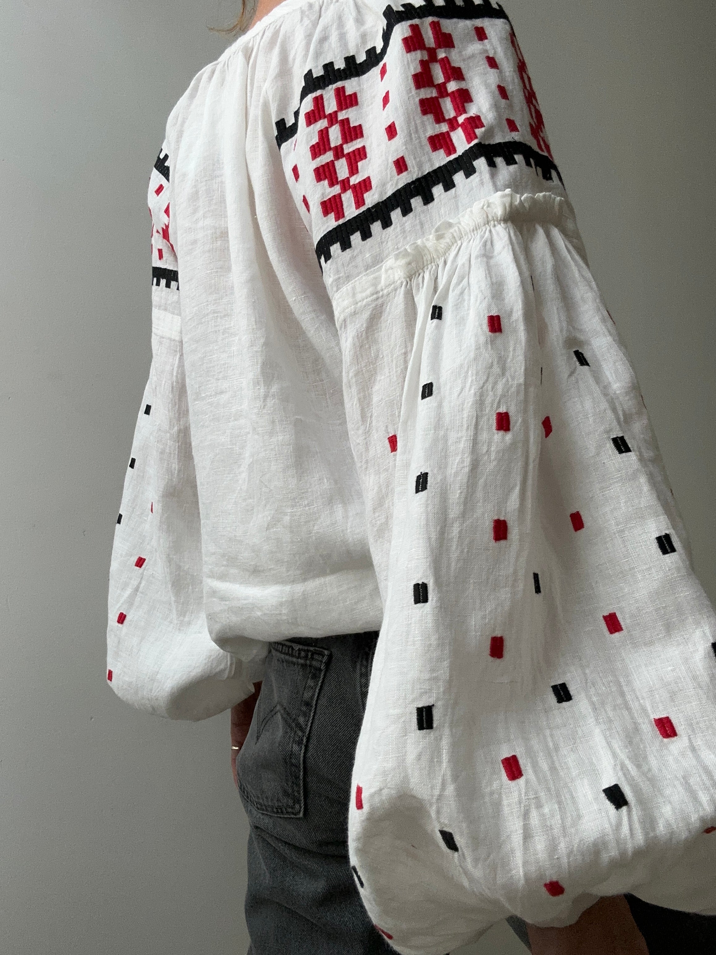 March 11 Blouses March 11 Geometric Blouse White