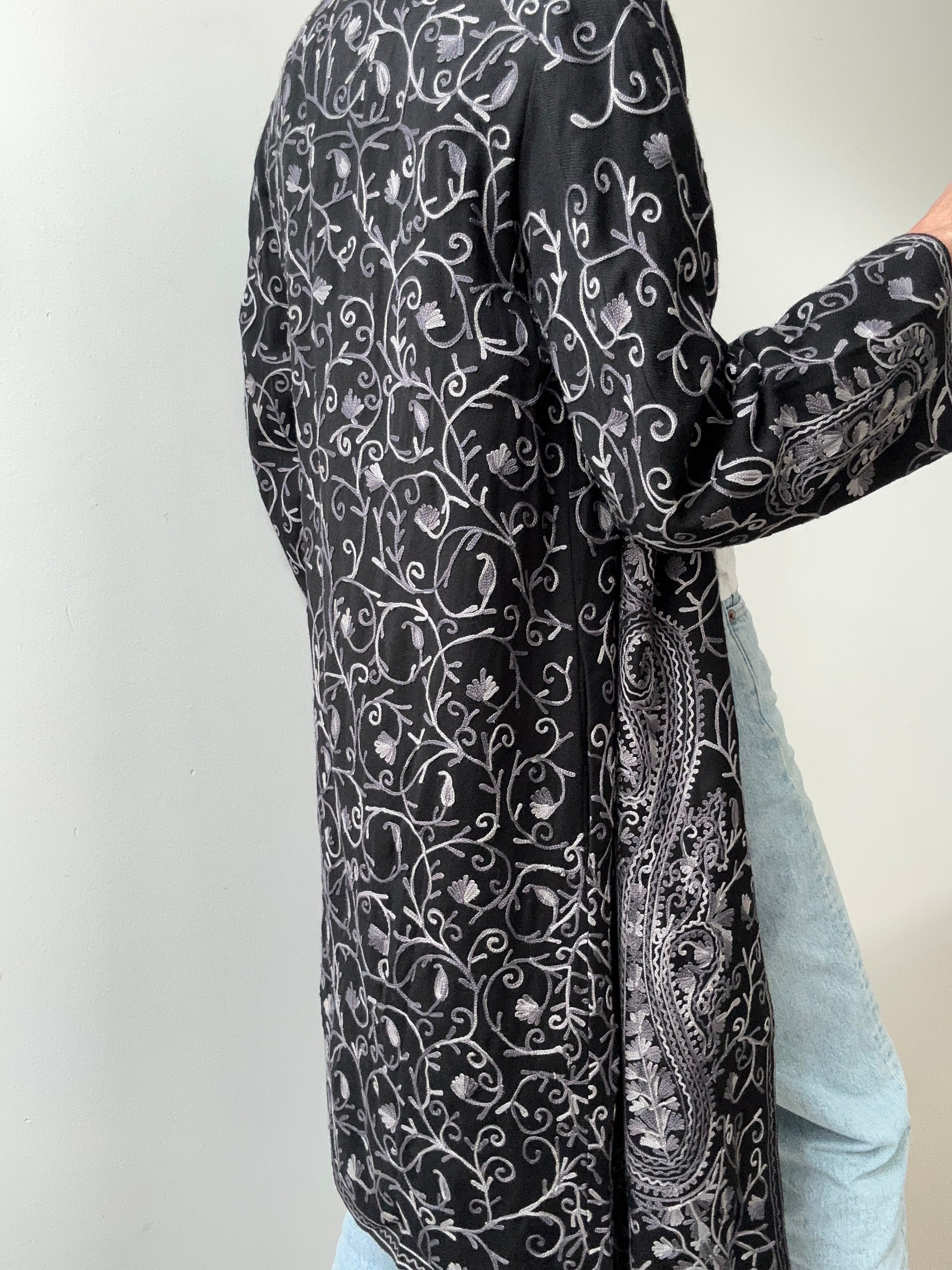 Matta Jackets Cotton Embroidered Jacket Long Black
