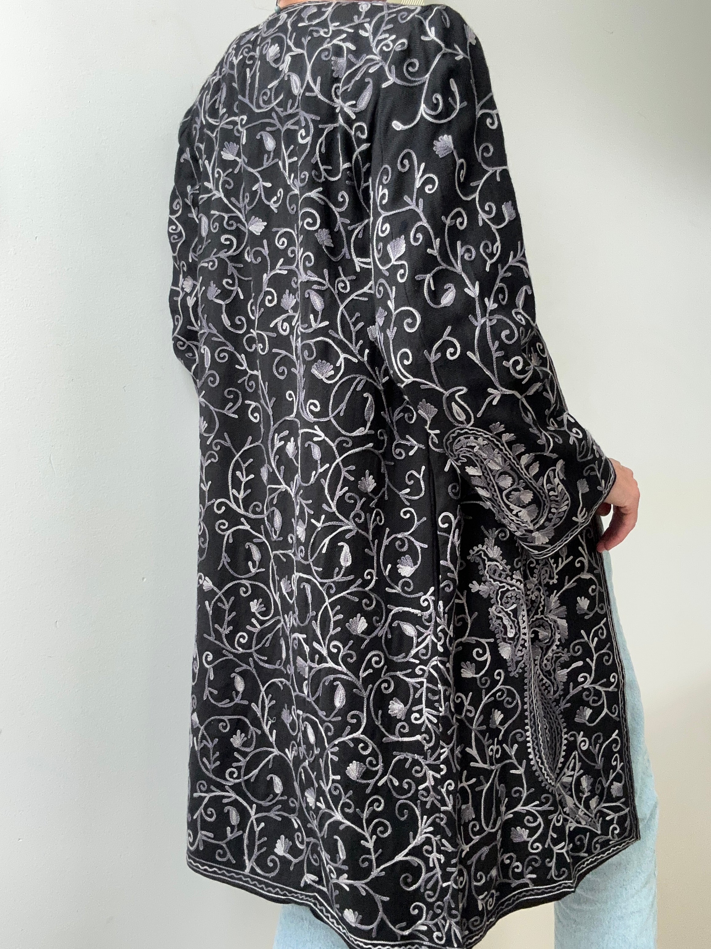Matta Jackets Cotton Embroidered Jacket Long Black
