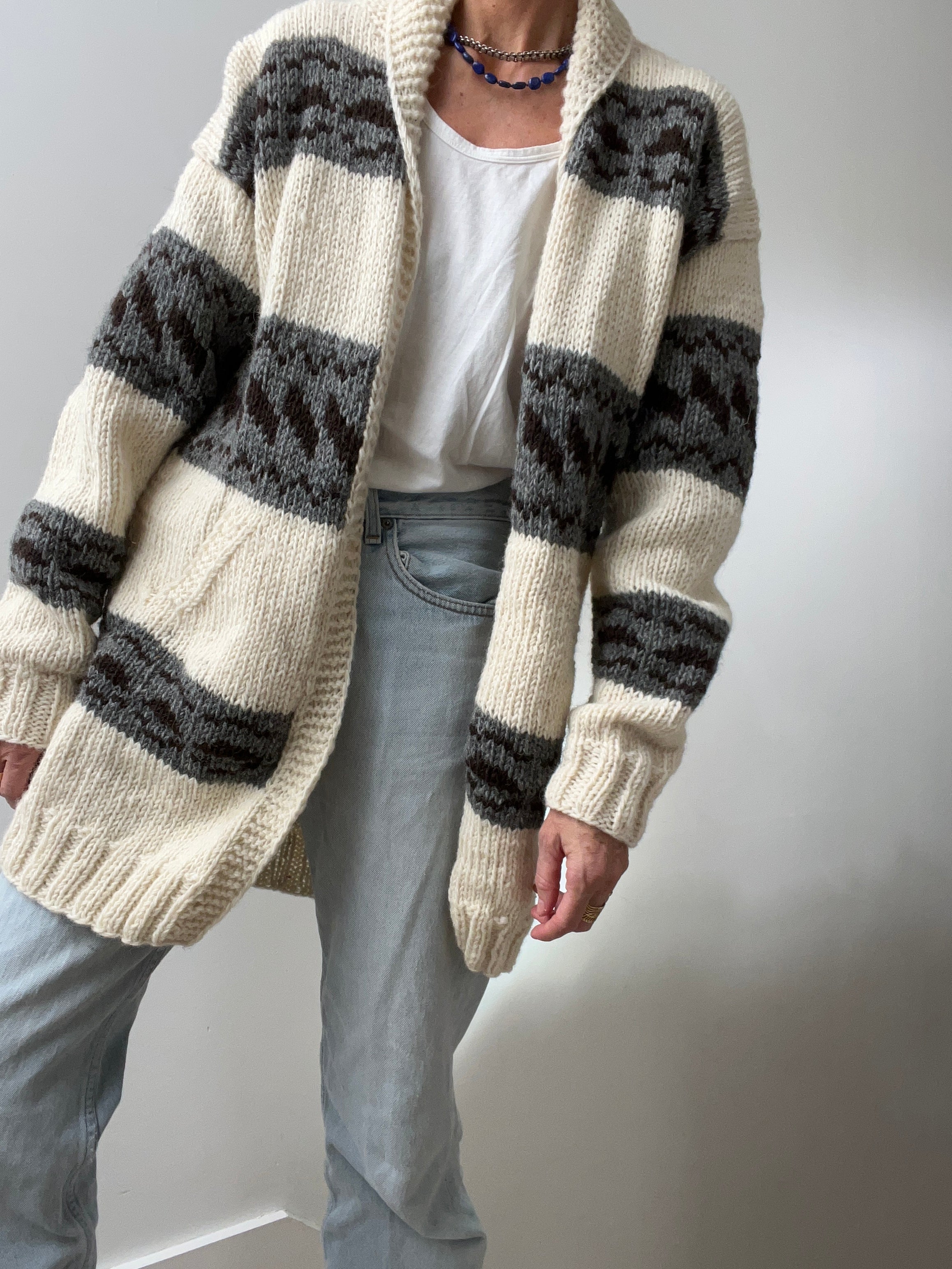 Not specified Cardigans Small - Large Shawl Collar Handknit Cardigan