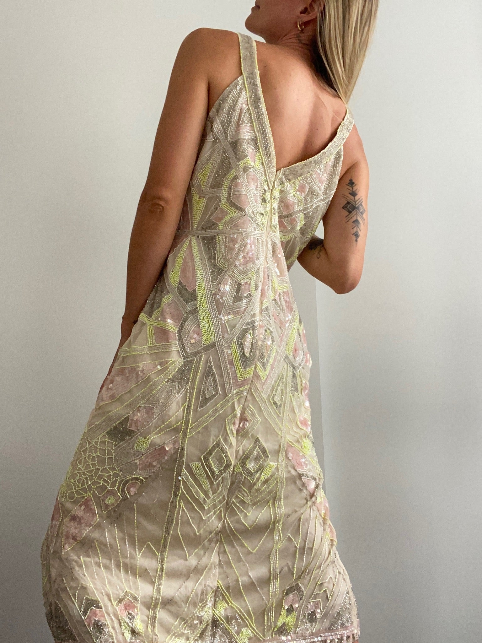 Not specified Dresses Medium Silver and Yellow Sequin Dress