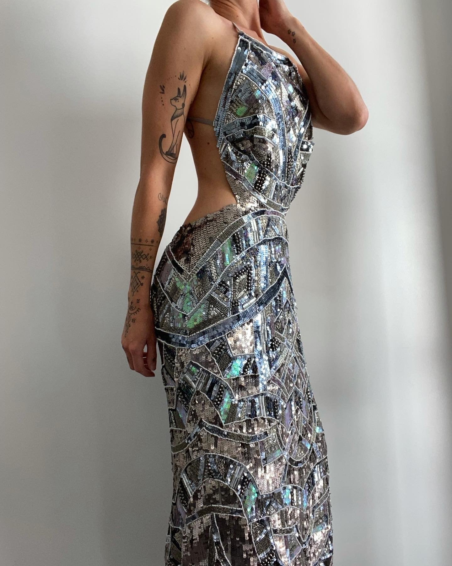Mermaid Open Back Sequin Dress | Dresses