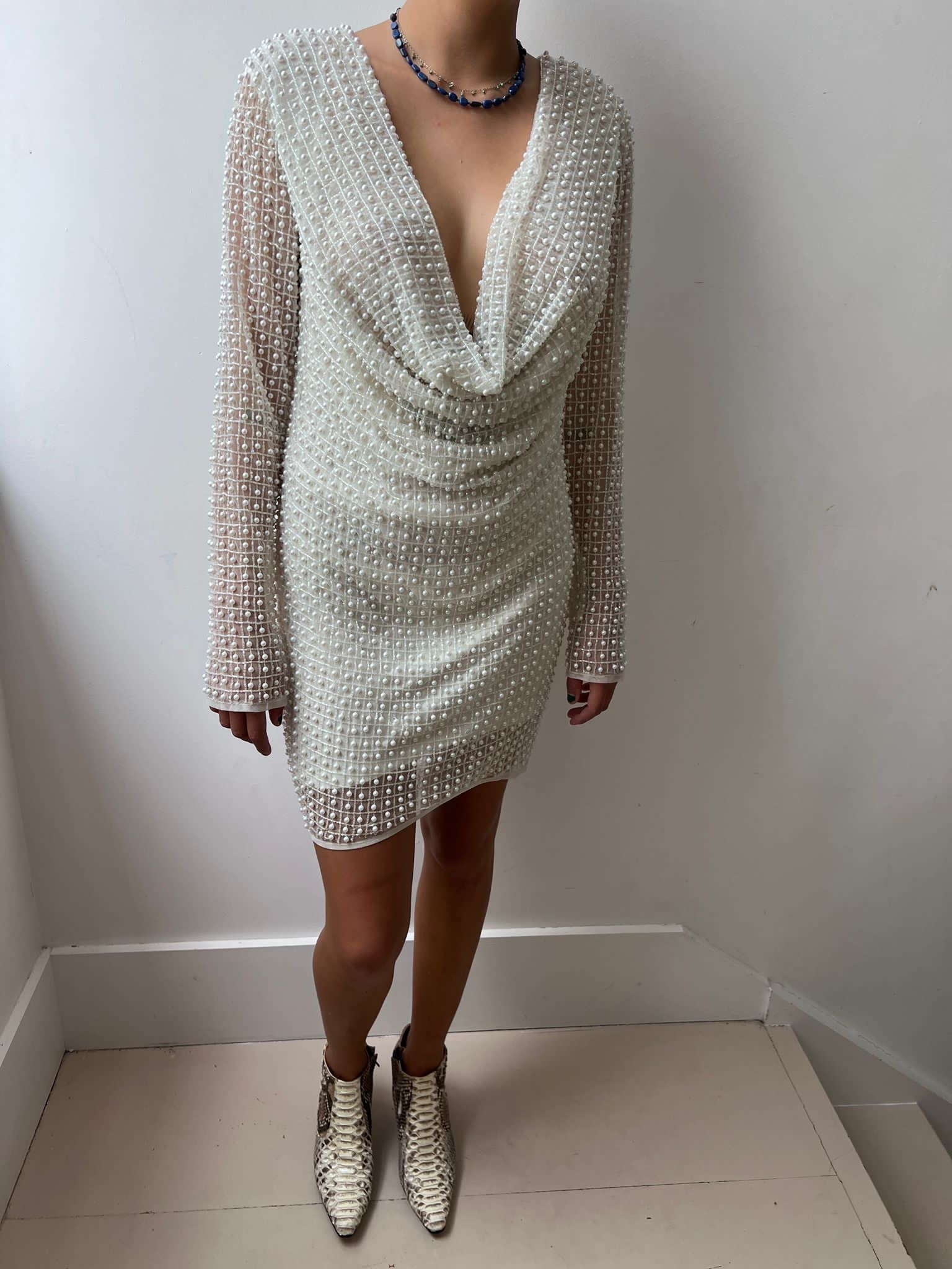 Pearl Cowl Neck Dress | Dresses