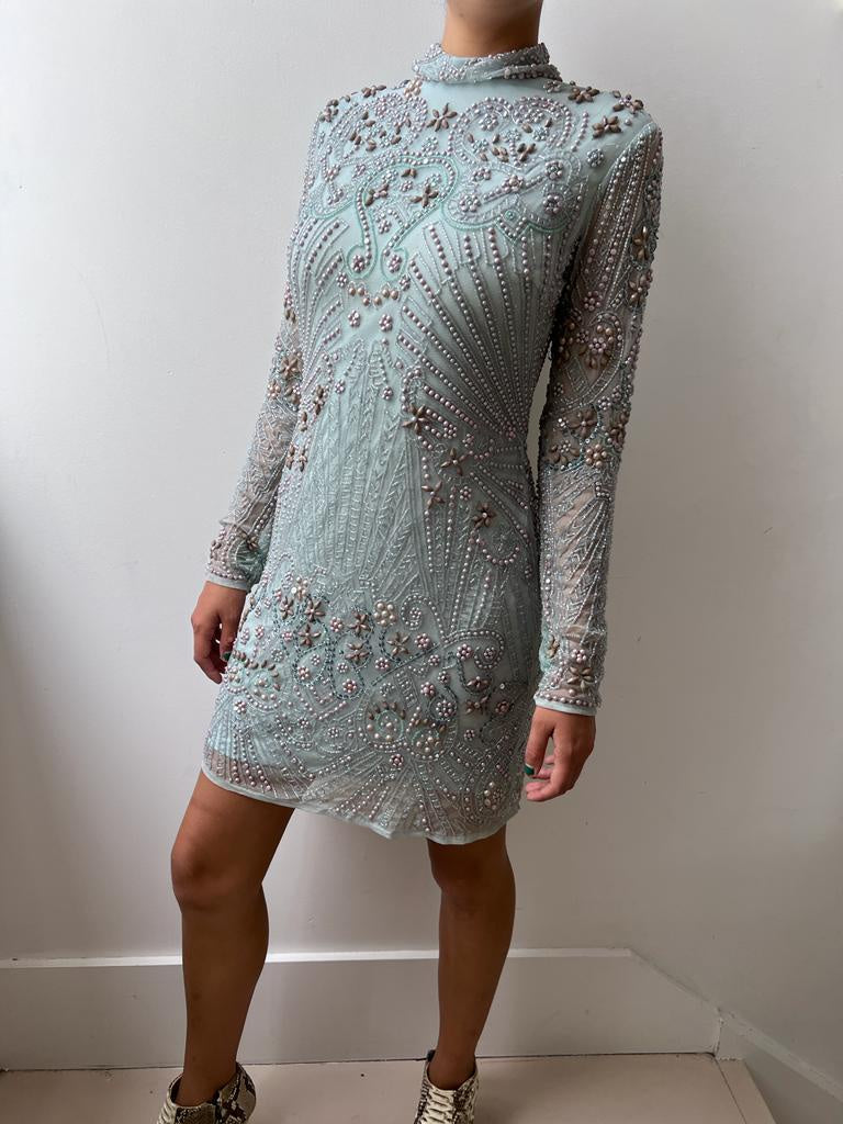 Soft Blue Sequin Mini Dress | Dresses