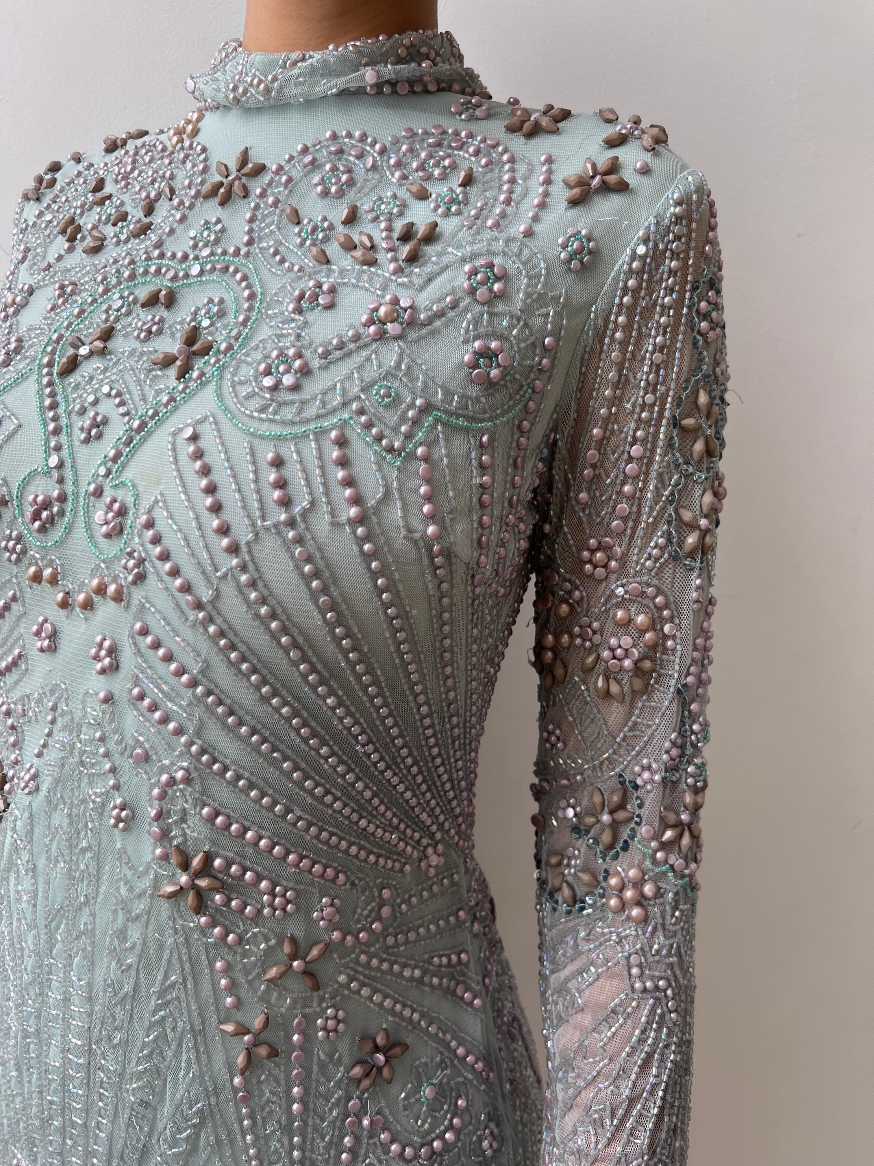 Soft Blue Sequin Mini Dress | Dresses