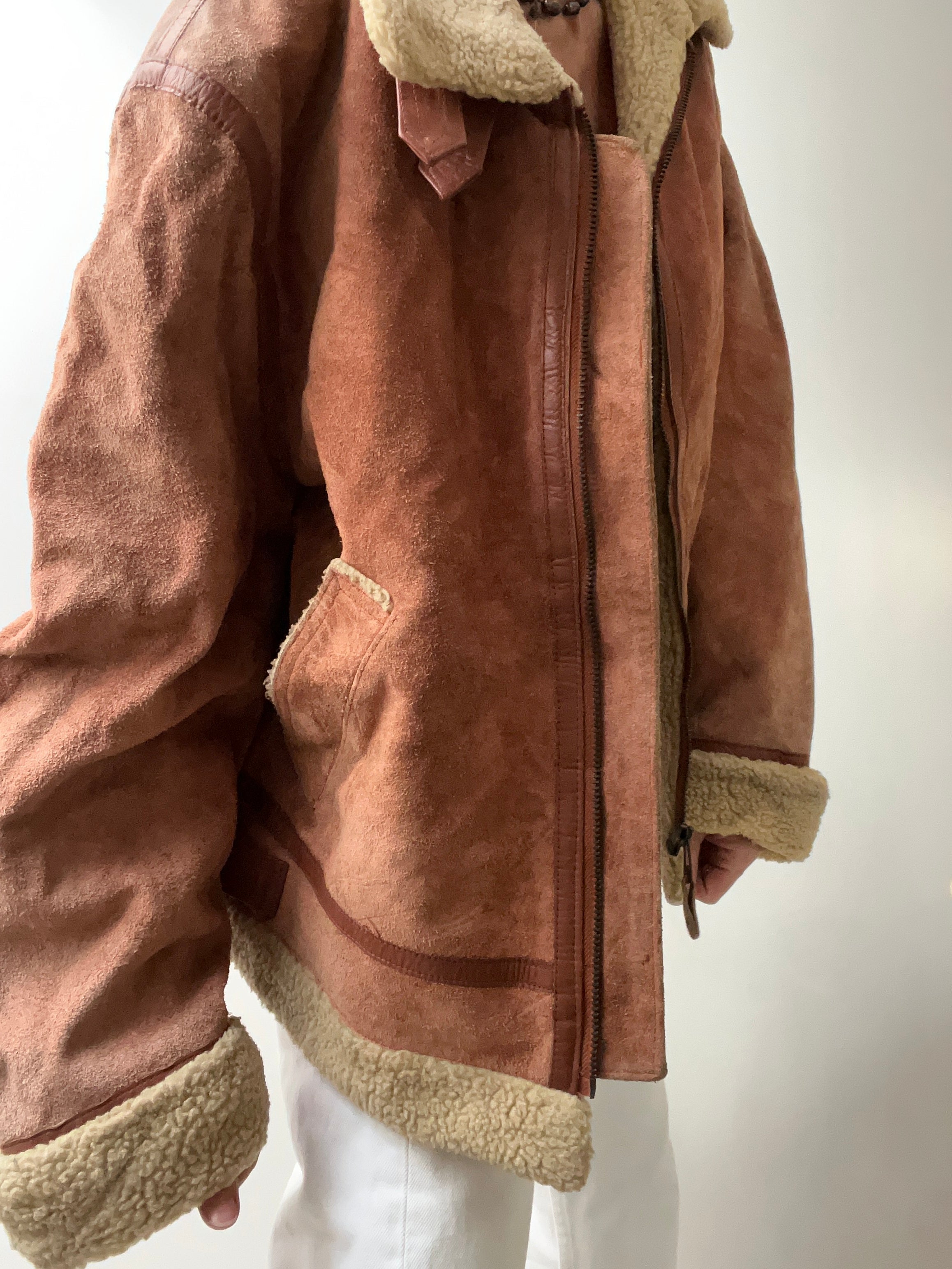 Not specified Jackets Large Peach Vintage Shearling Jacket