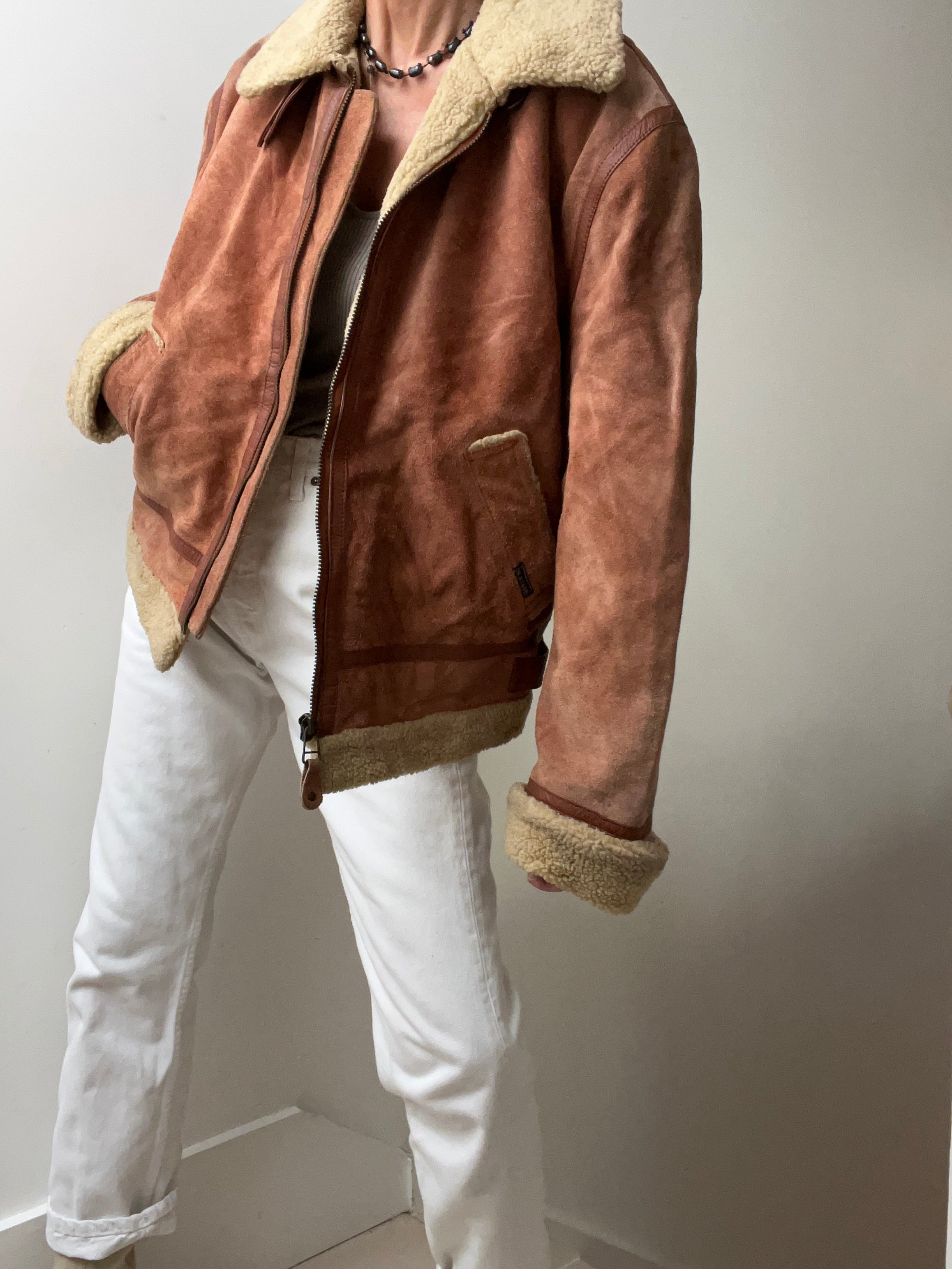 Not specified Jackets Large Peach Vintage Shearling Jacket
